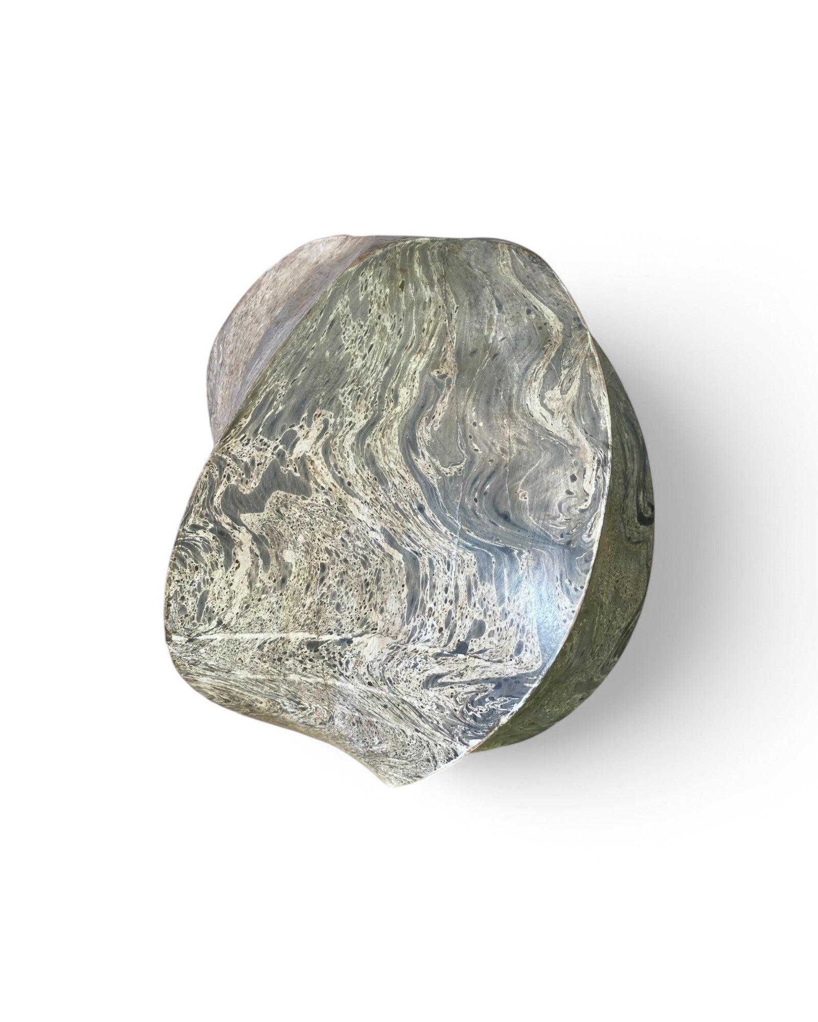 Swirled Wood Flower Vase with Marble Pattern