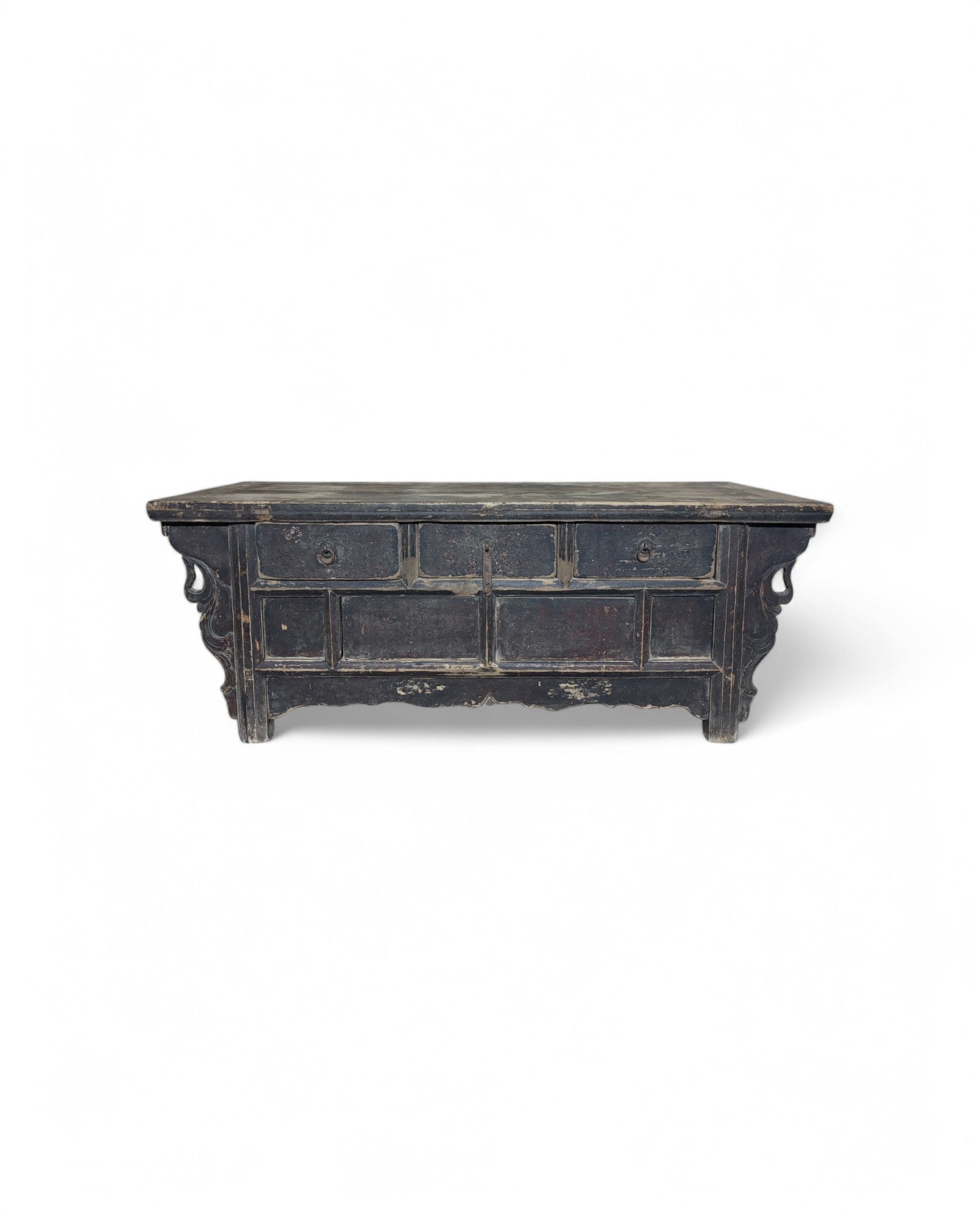 Black Antique Chinese Low Sideboard