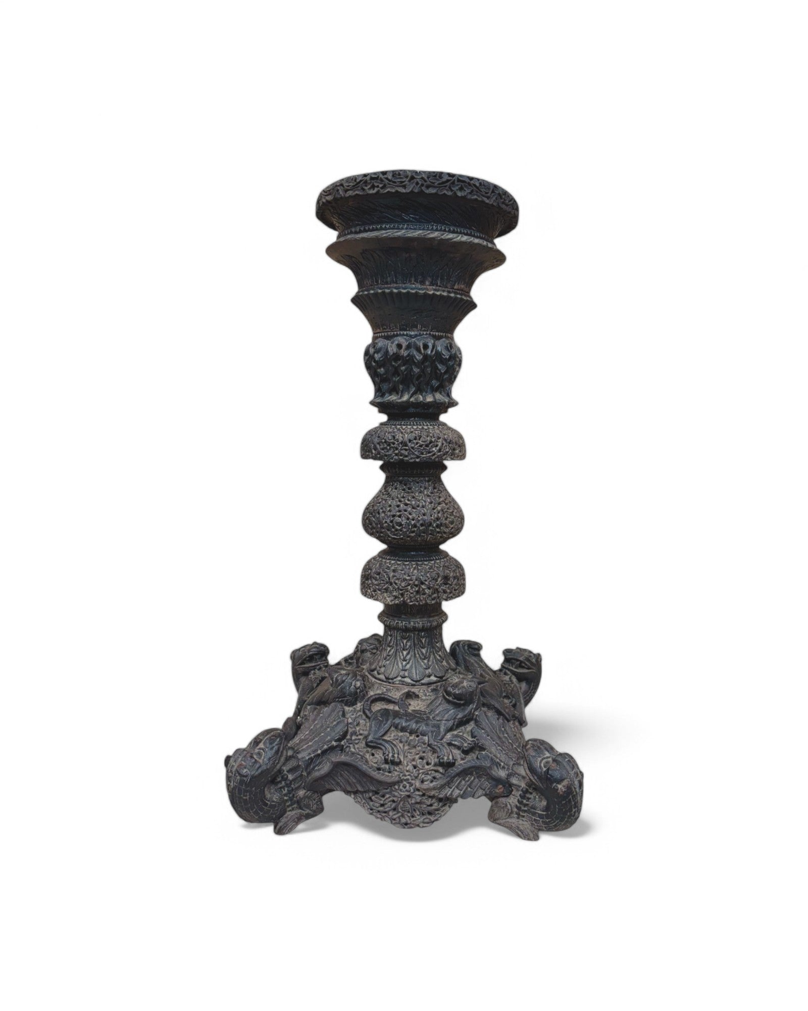 Anglo-Indian Craved Blackwood Planter Stand