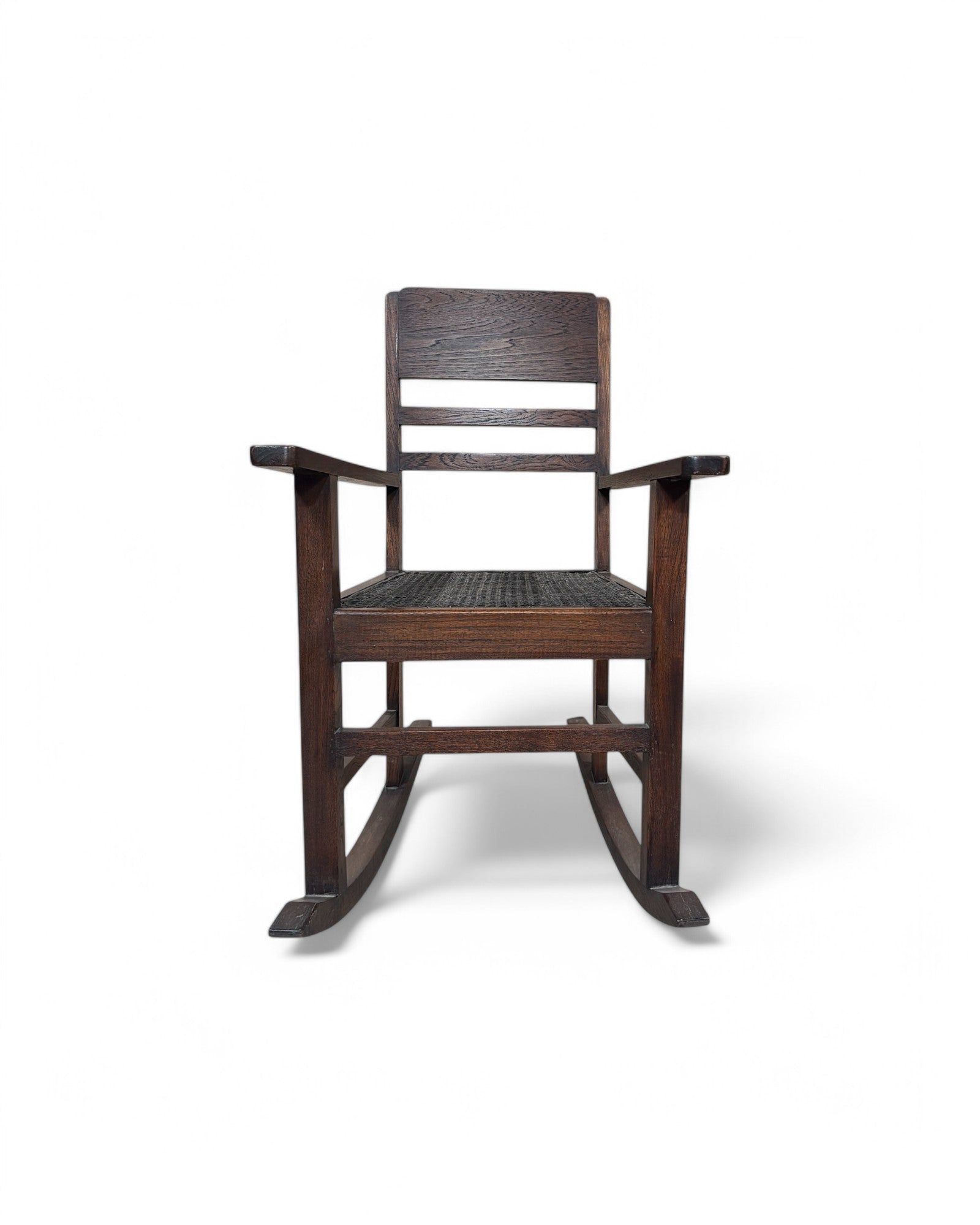 Teak Caned Burmese Rocking Chair
