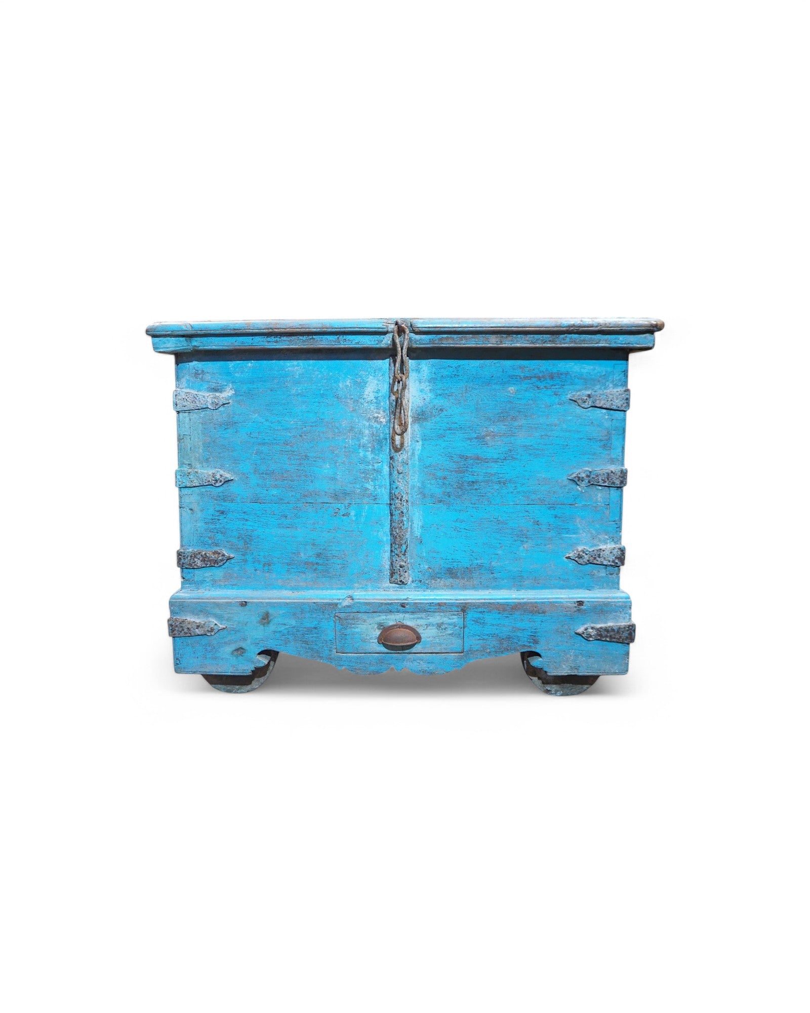 1940 Baby Blue Wooden Goa Storage Chest