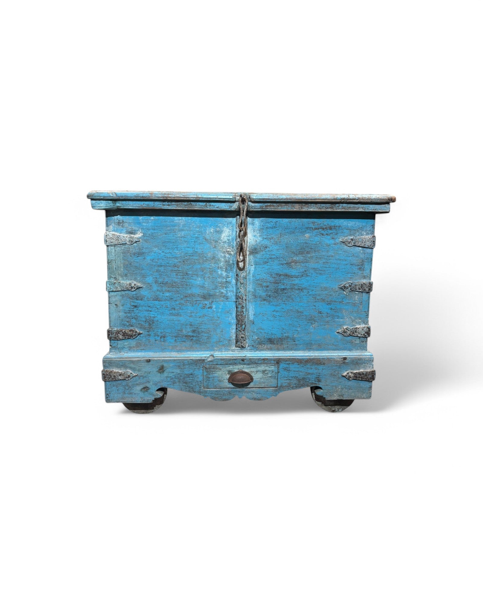 1940 Baby Blue Wooden Goa Storage Chest