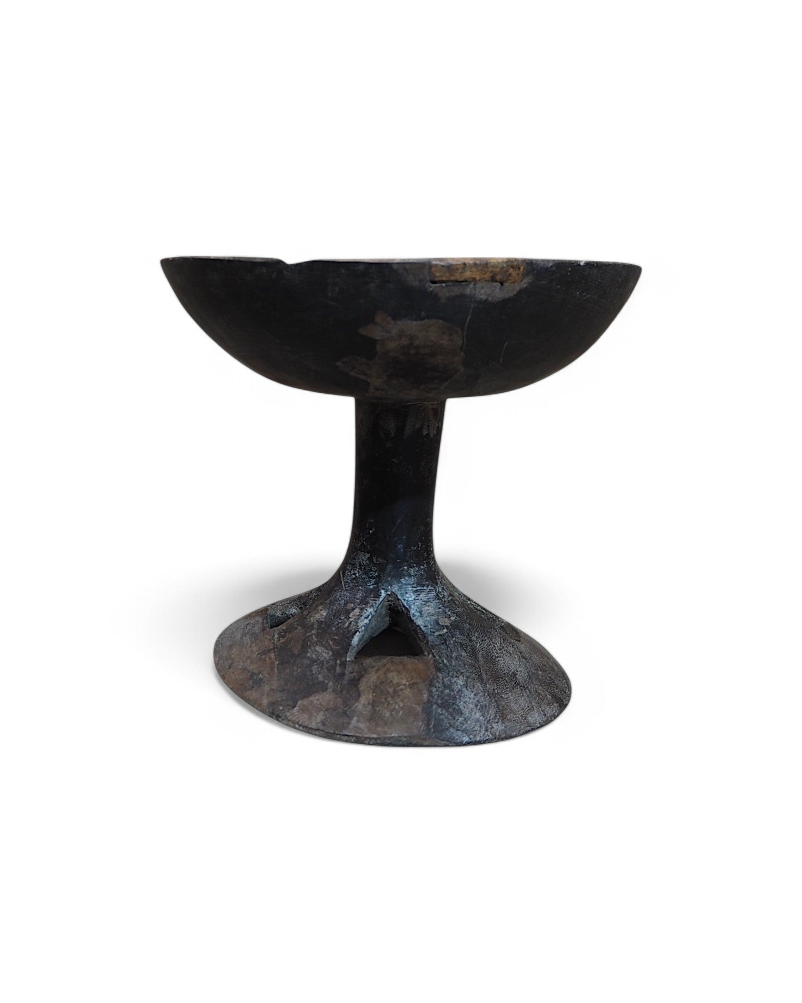 Nagaland Wooden L Pedestal Fruit Plate 1920s