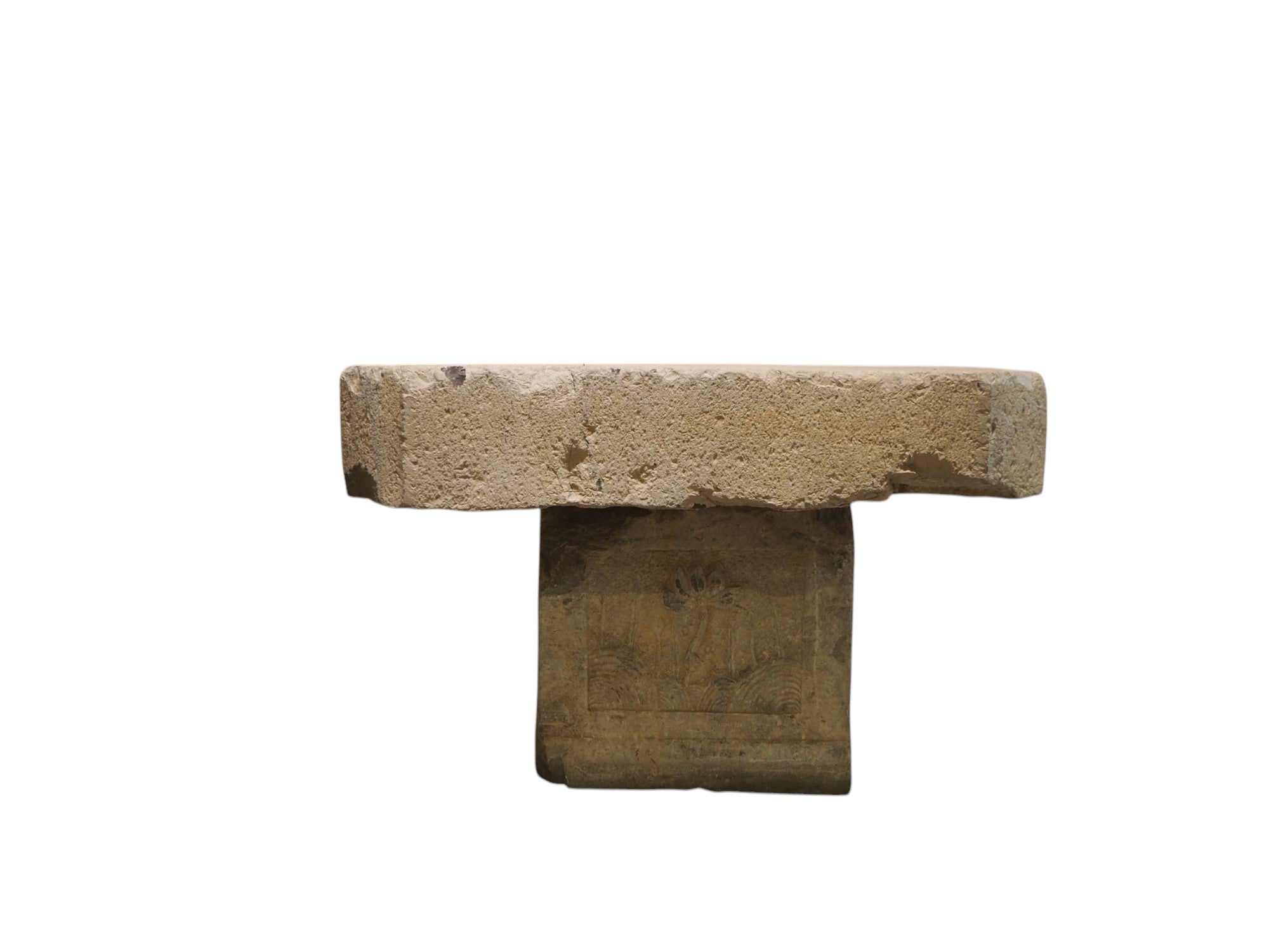 1750s Limestone Rectangular Shanxi Brutalist Cube Table