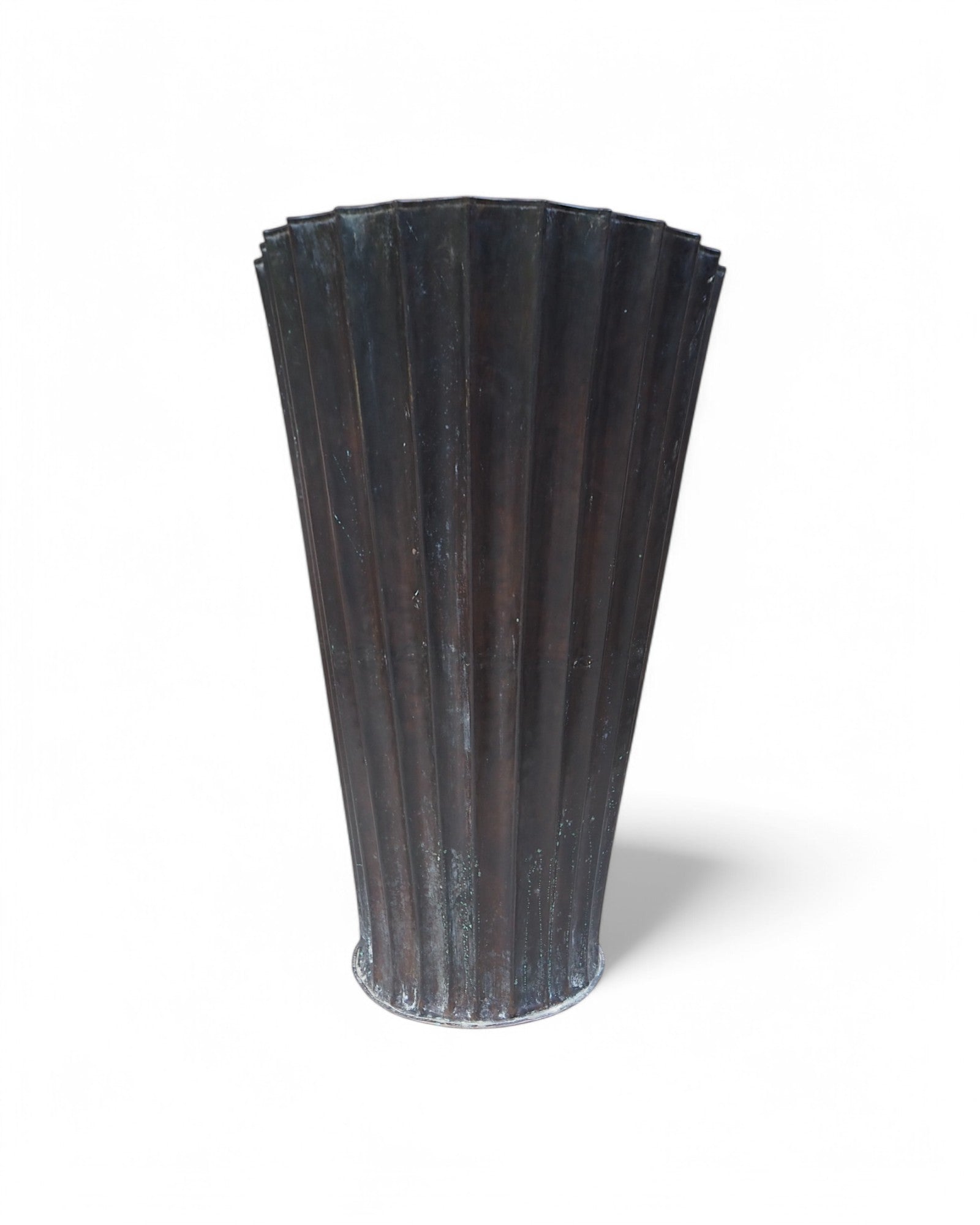 Gujarat Tall Brutalist Brass Cupcake Pot