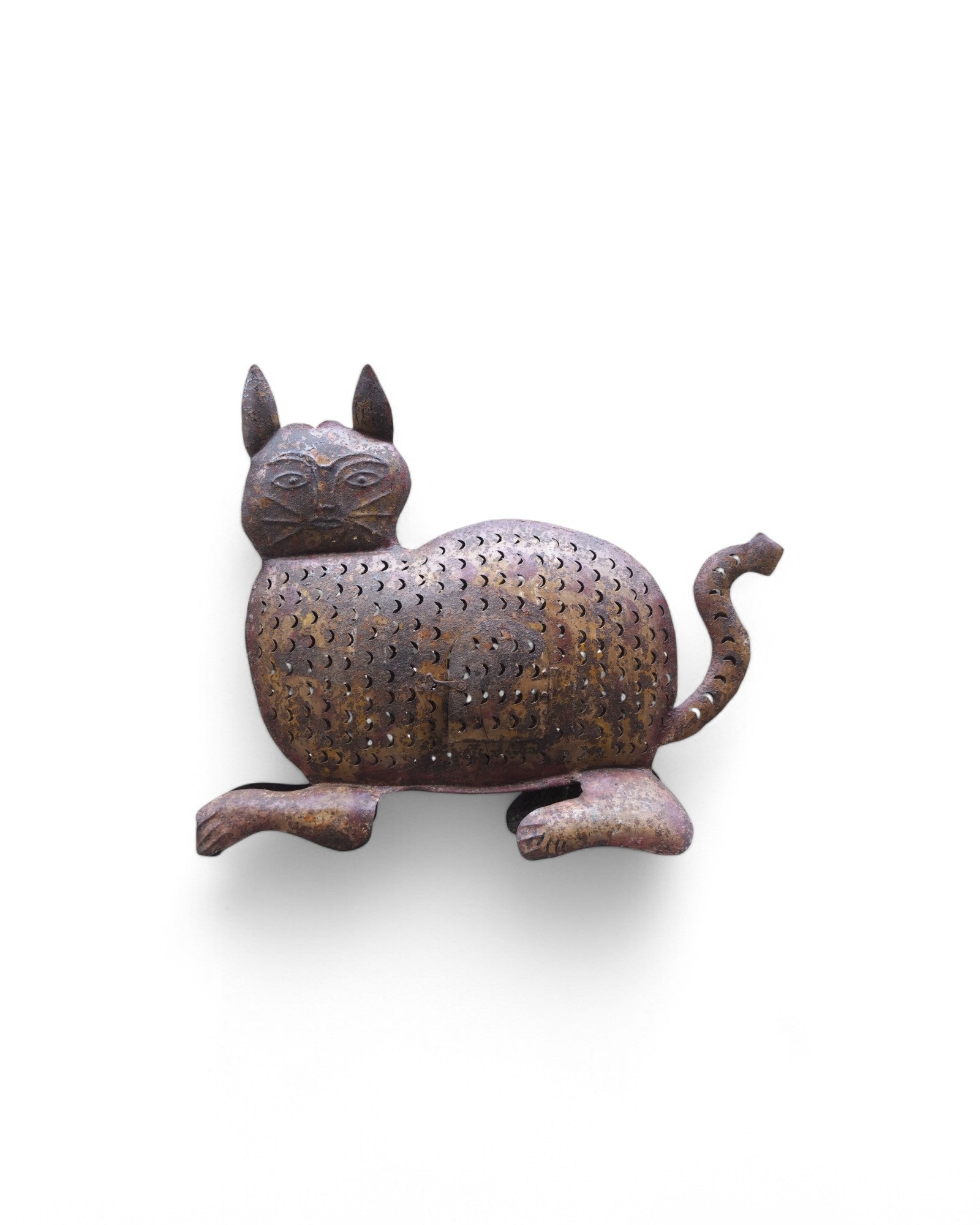 Steel Cat Scaled Candle Lantern