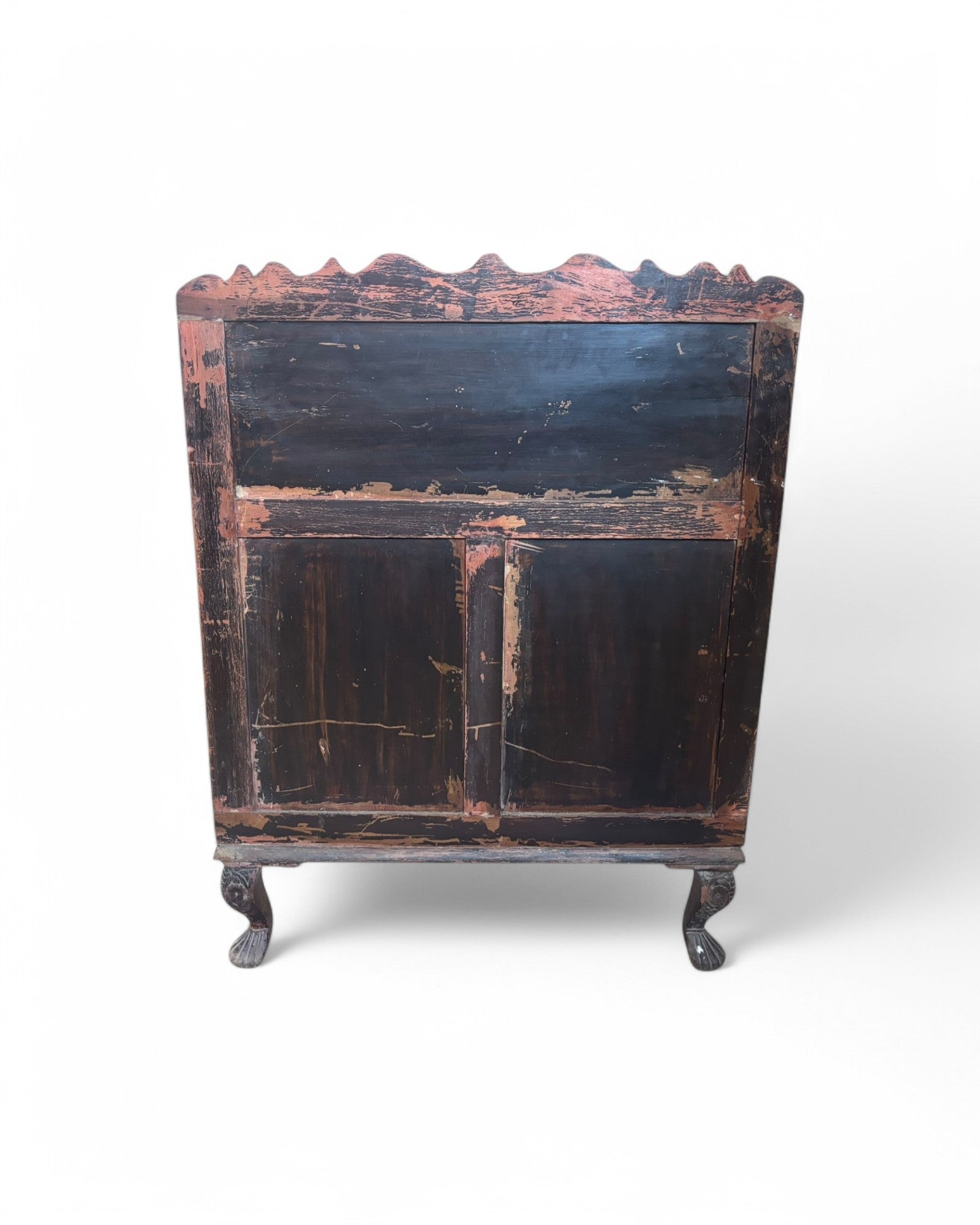 Anglo-Indian Dragon Carved Walnut Antique Bureau Writing Desk