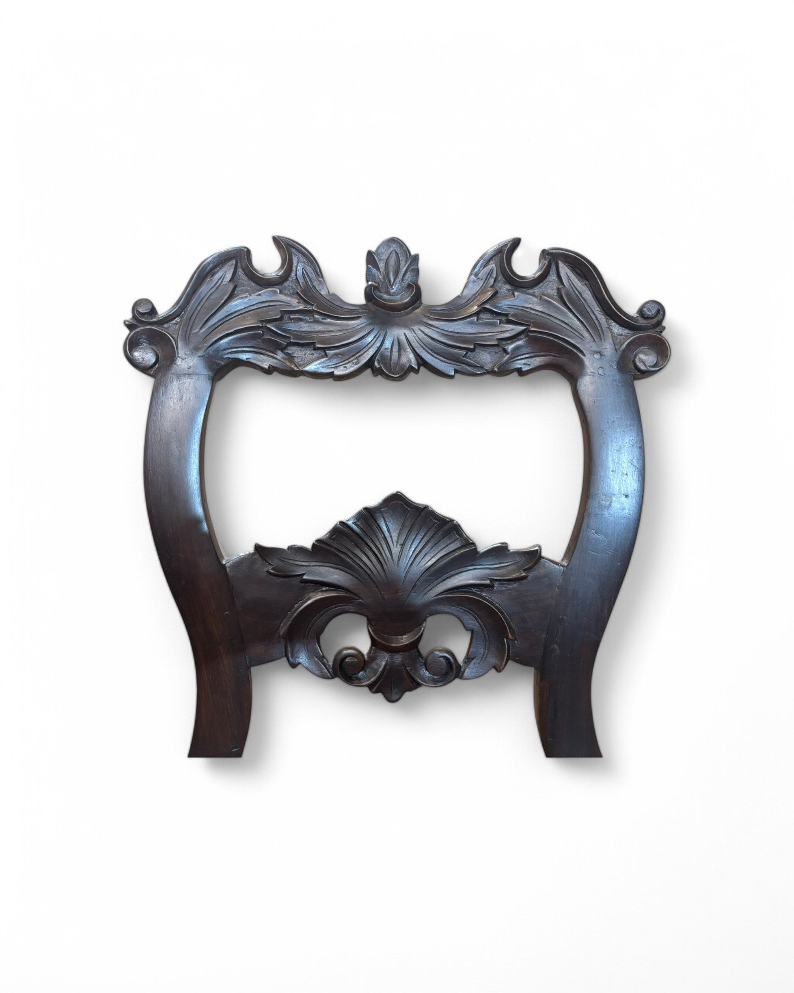 Anglo-Indian Rosewood Carved Settee chair with Rattan Seating