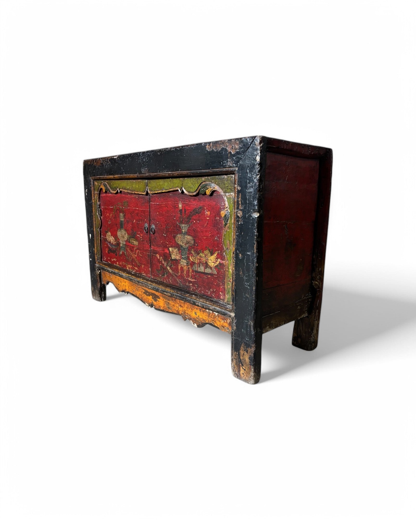 Antique Chinese Sideboard with Ornamental Painting Decoration