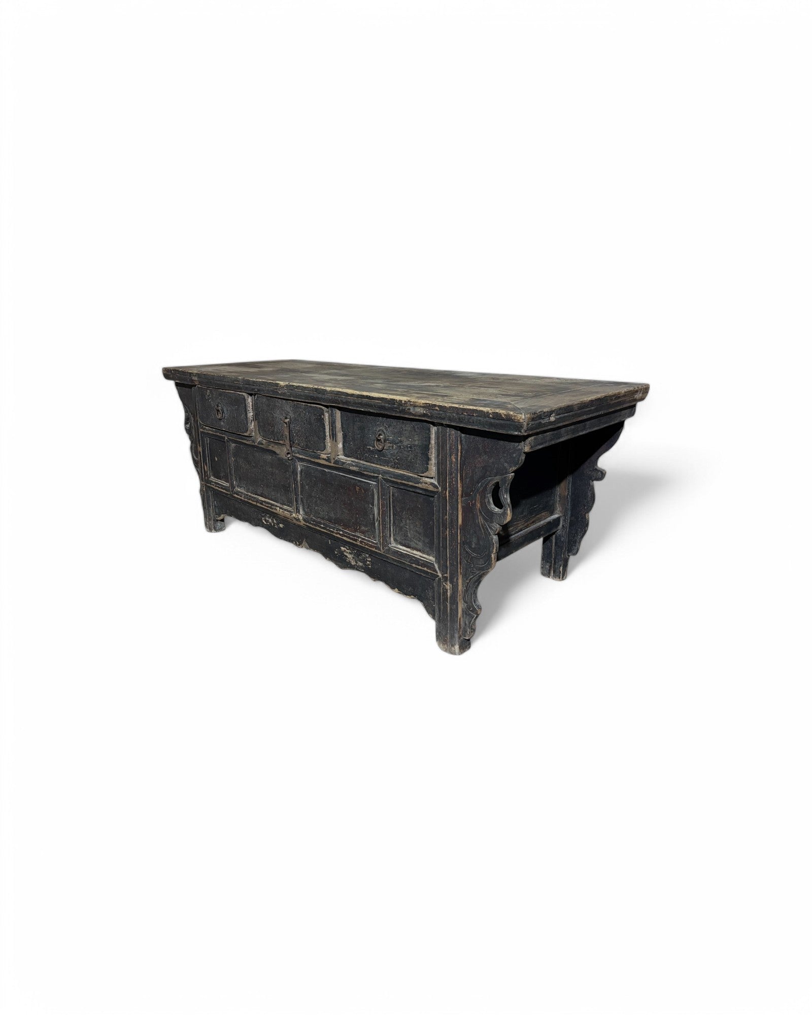 Black Antique Chinese Low Sideboard