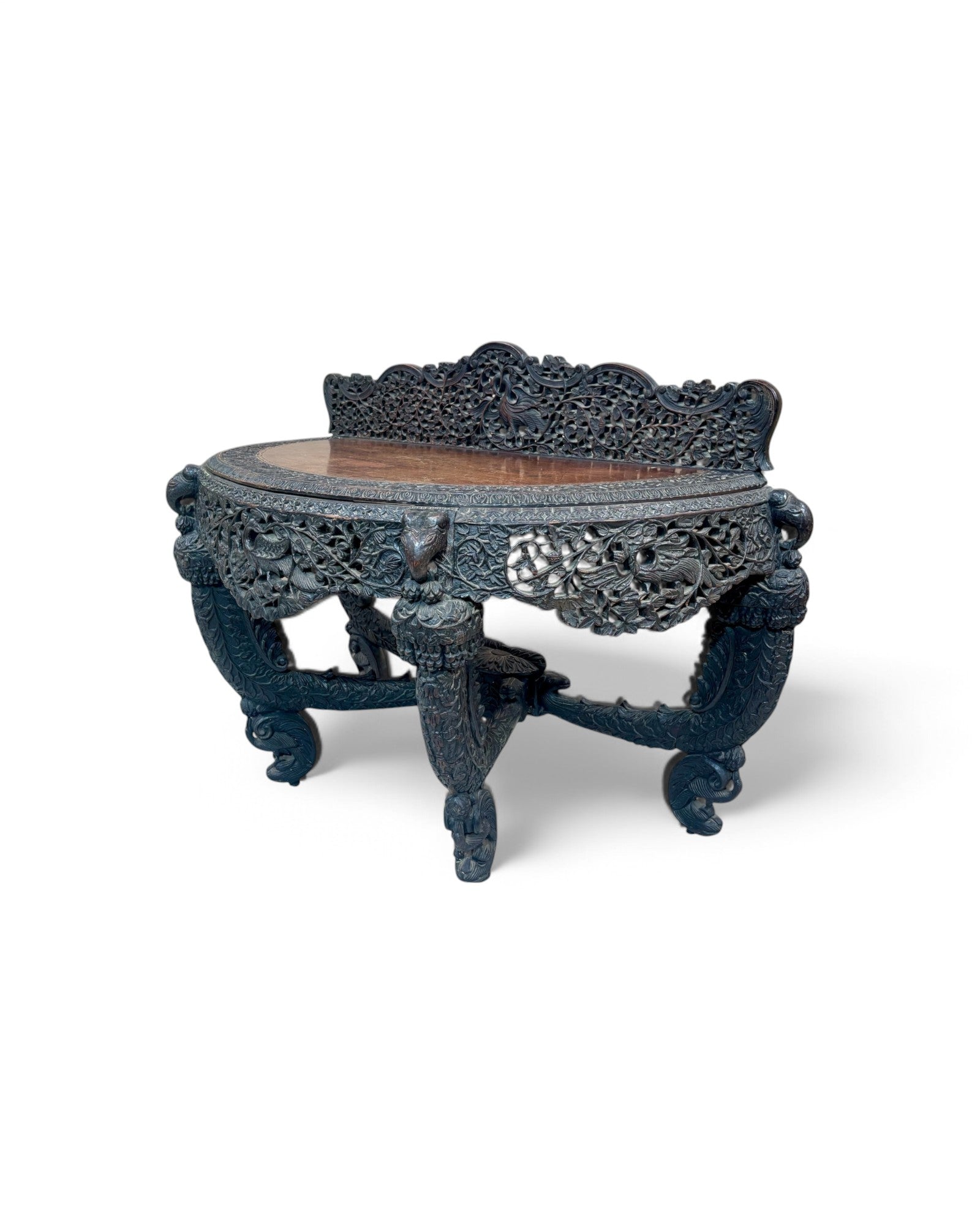 Anglo - Indian Carved Rosewood Console Table - Surround Living - 3
