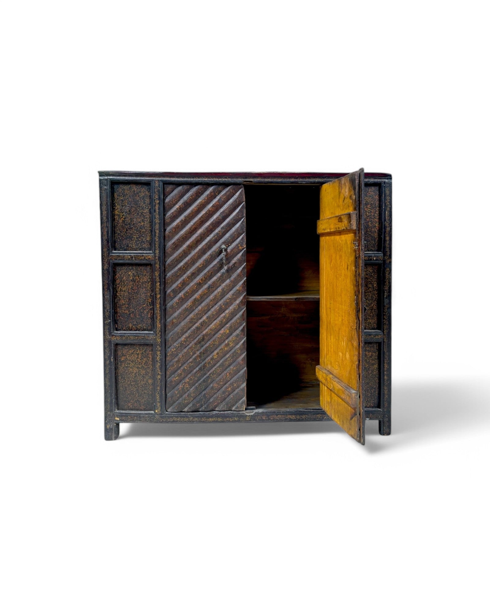 Tibetan Autumn Forest Brush Textured Antique Buffet