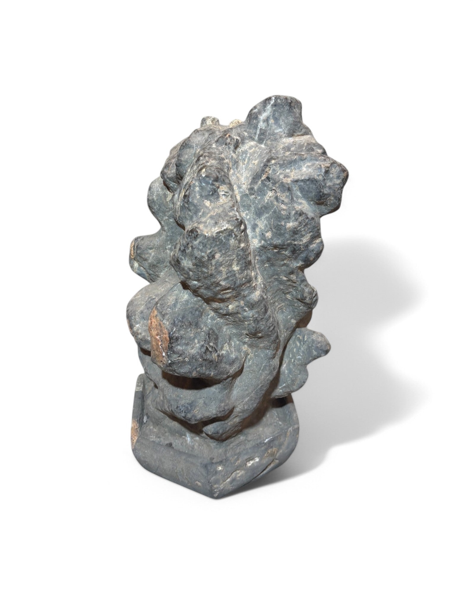 Suzhou stones (供石) Scholar Rock Oval Limestone Carved Hoop Sculpture