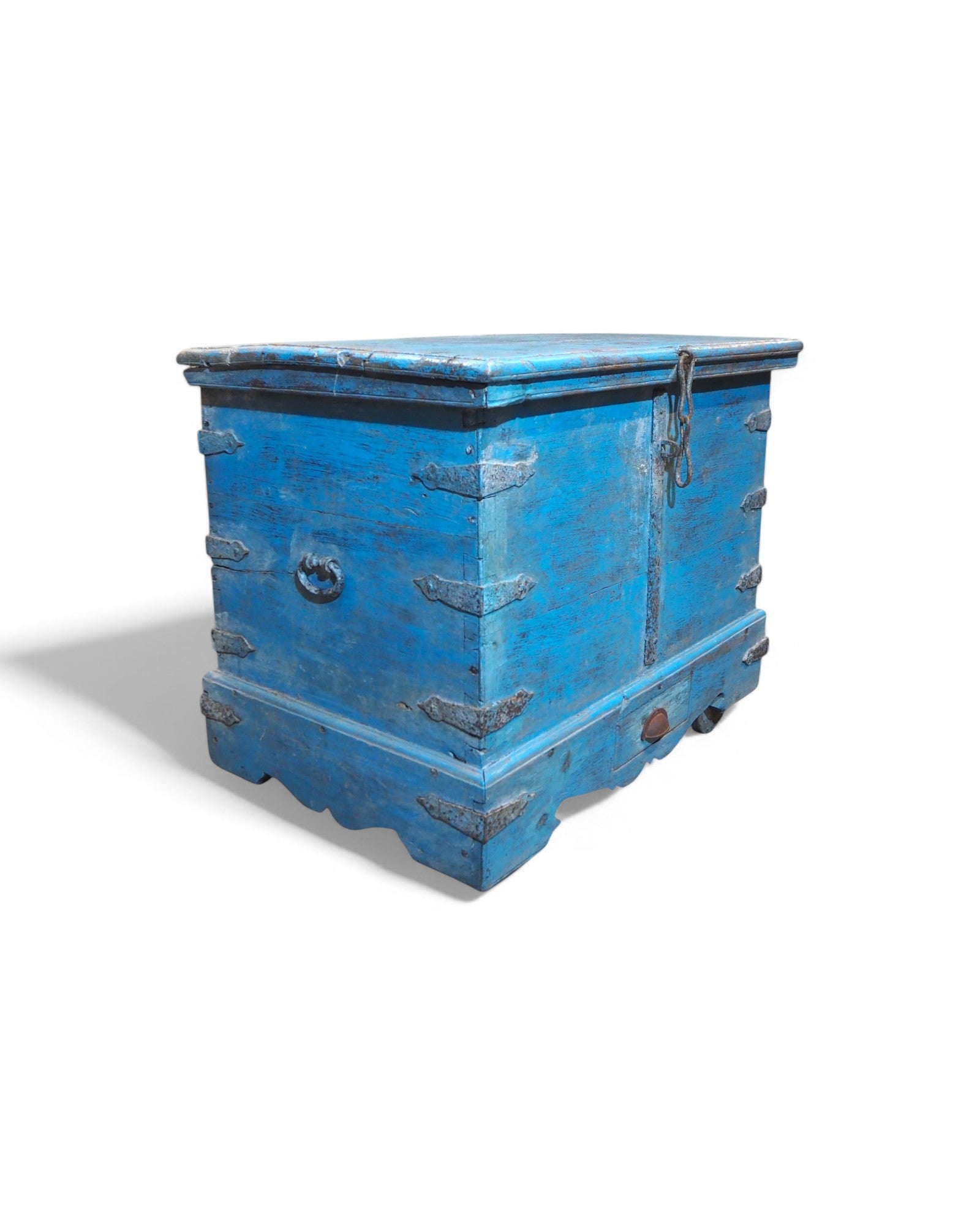 1940 Baby Blue Wooden Goa Storage Chest