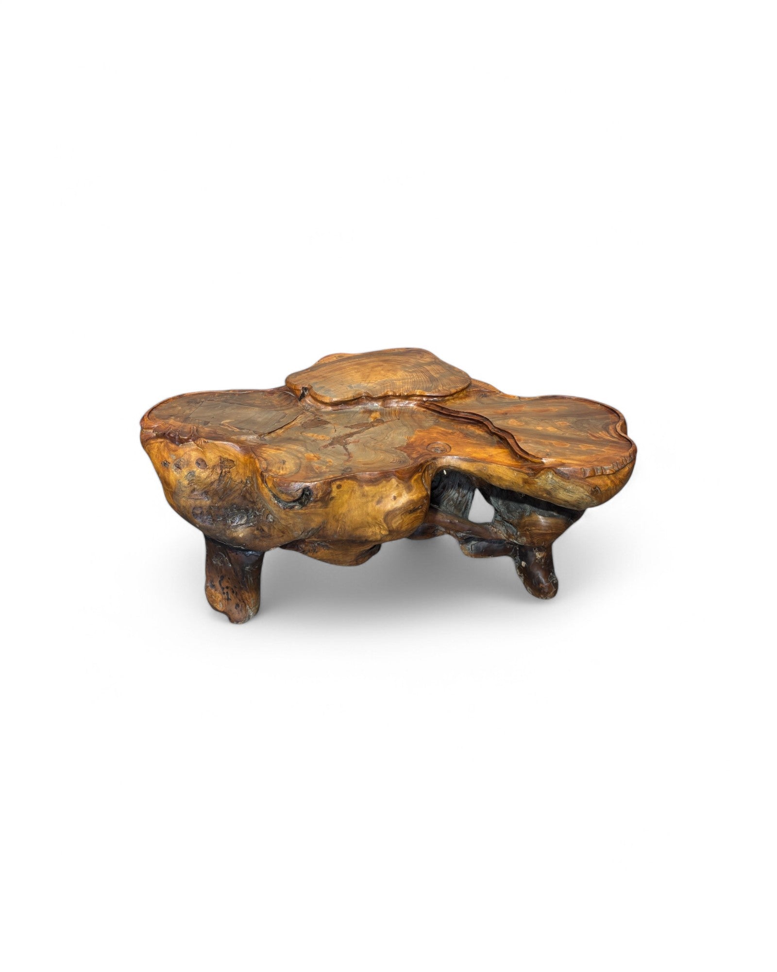 Natural Wood Carved Zhang Tea Table Station