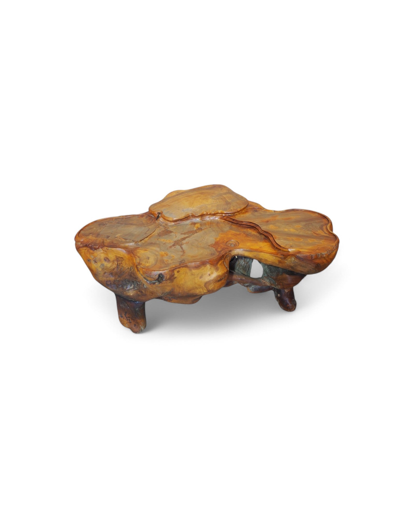 Natural Wood Carved Zhang Tea Table Station