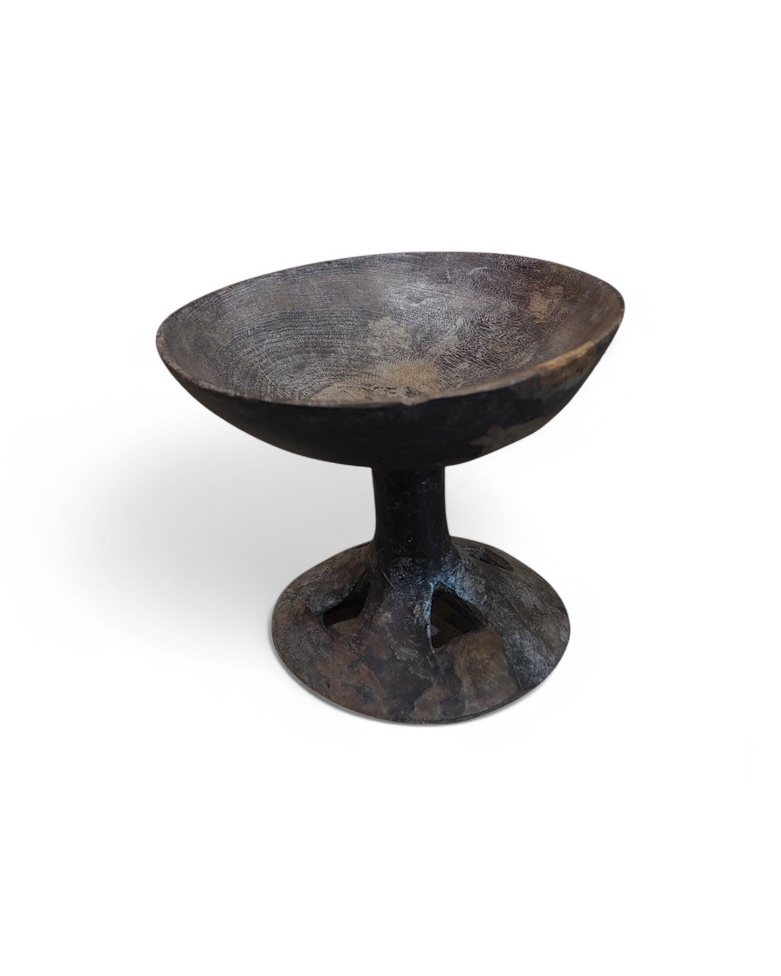 Nagaland Wooden L Pedestal Fruit Plate 1920s