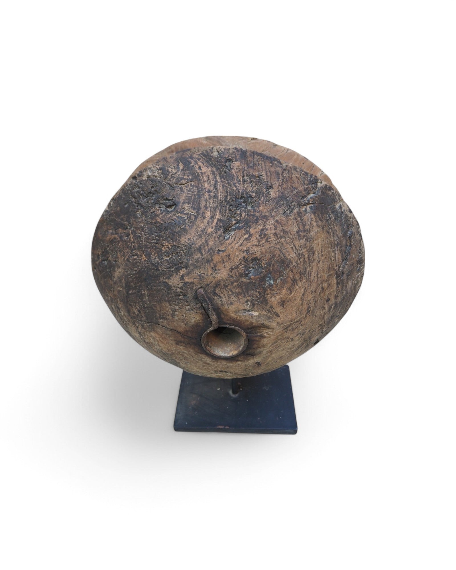 Indian Wooden Pulley Ball Ornament - Green Paint