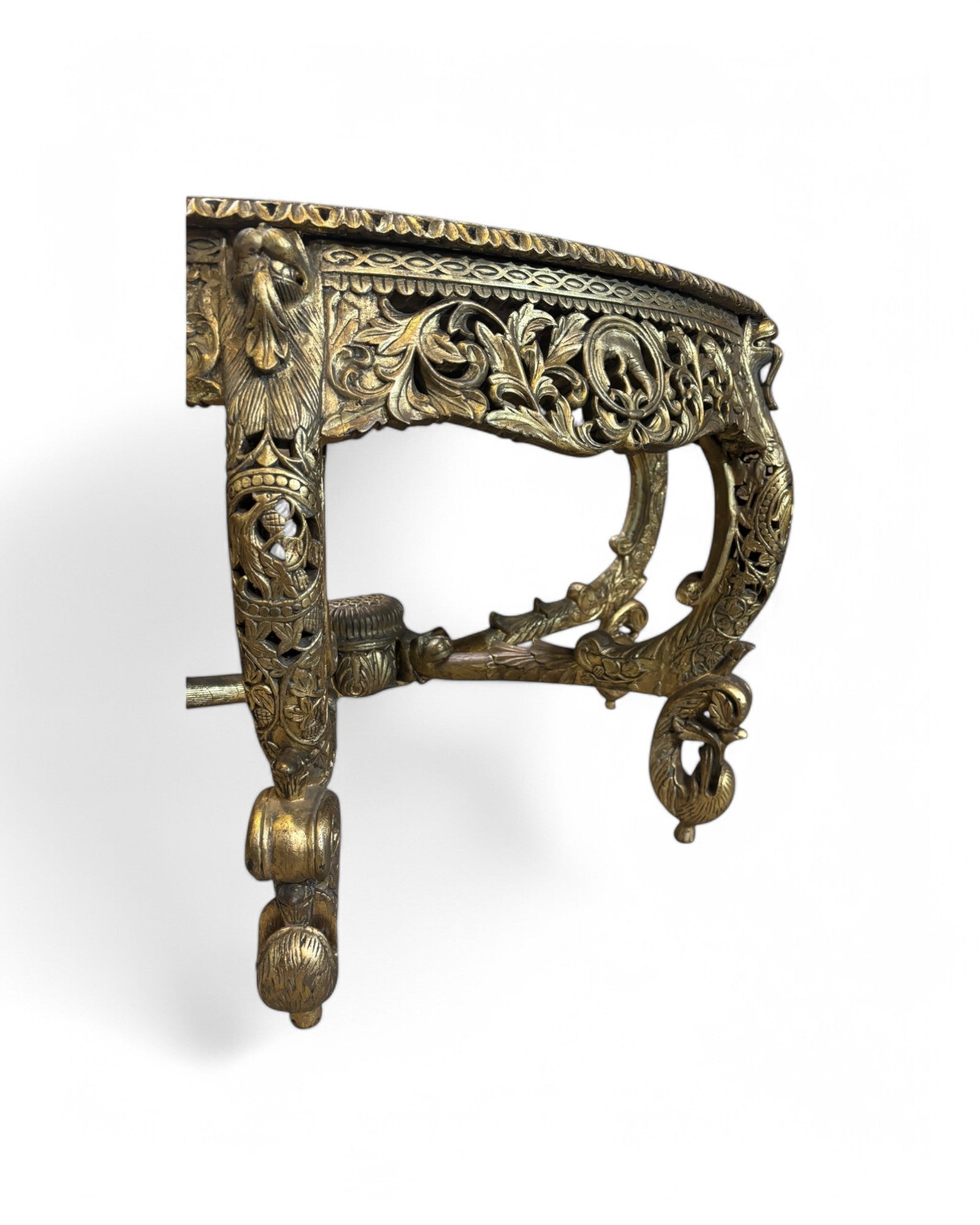 Golden Leaf Royal Regency Carved Teak Console