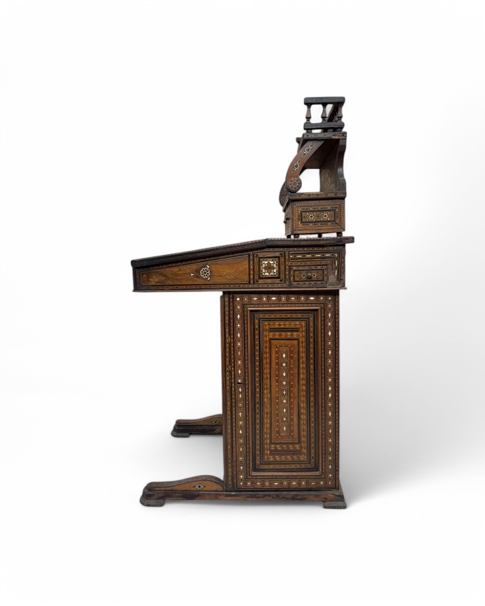 Moorish-Style Colonial Davenport Writing Desk