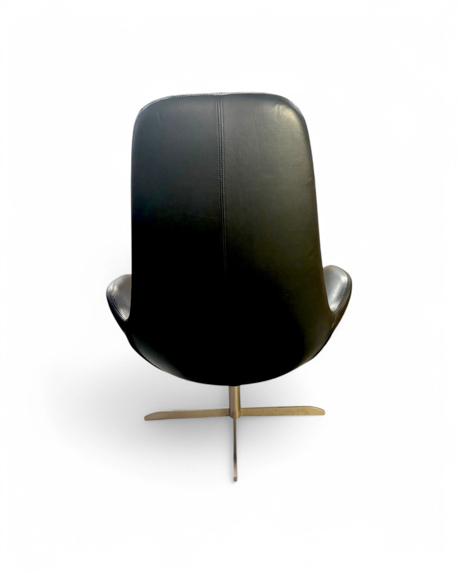 Black Swan Leather Swivel Lounge Chair