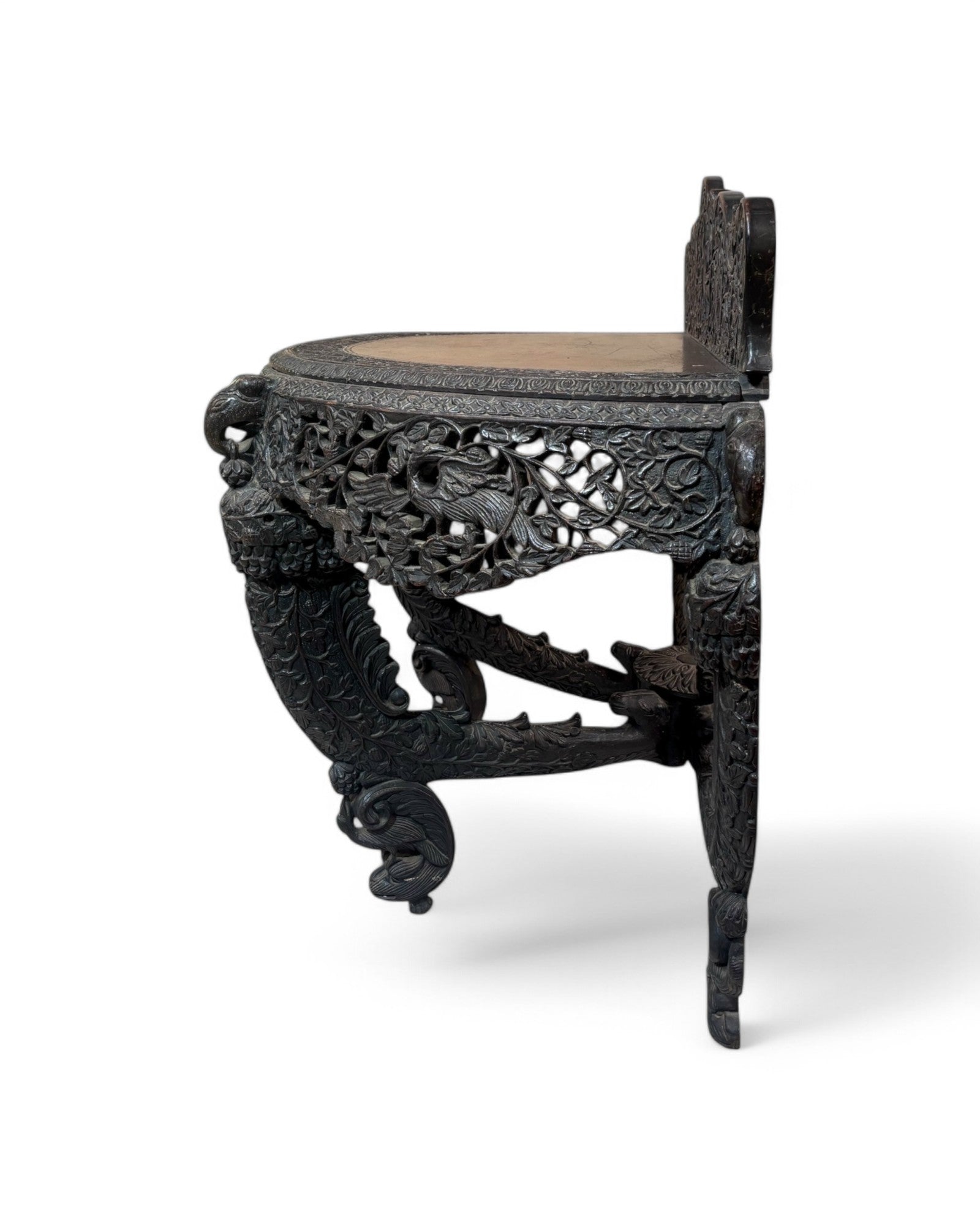 Anglo - Indian Carved Rosewood Console Table - Surround Living - 4