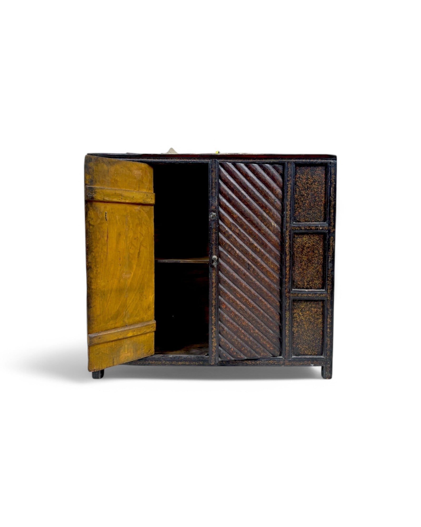 Tibetan Autumn Forest Brush Textured Antique Buffet