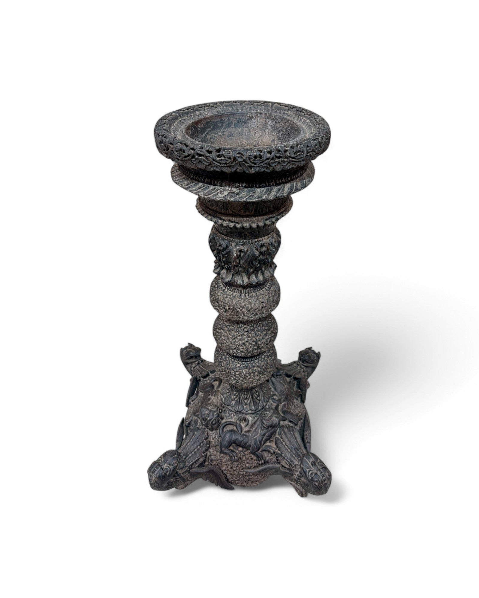 Anglo-Indian Craved Blackwood Planter Stand