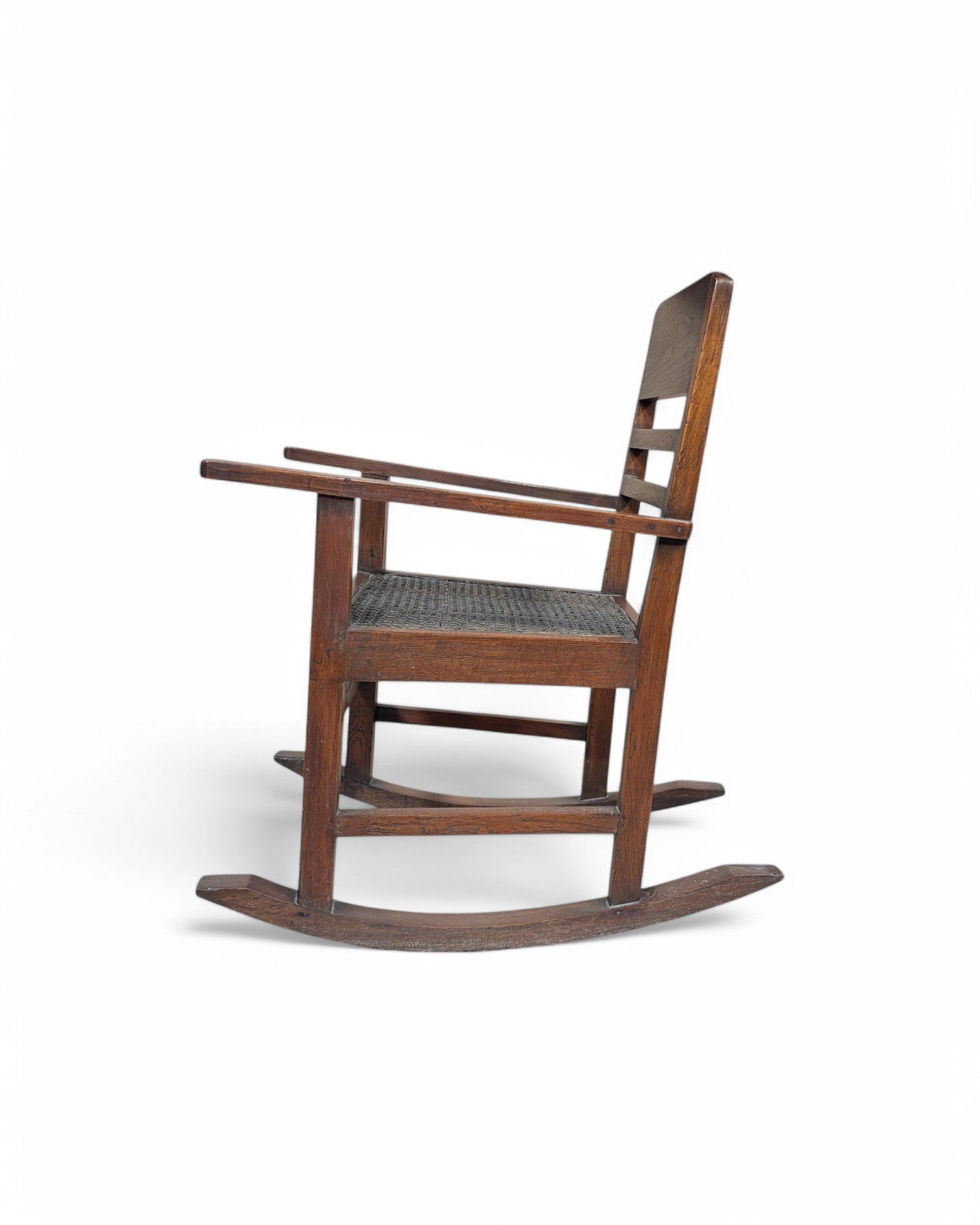 Teak Caned Burmese Rocking Chair