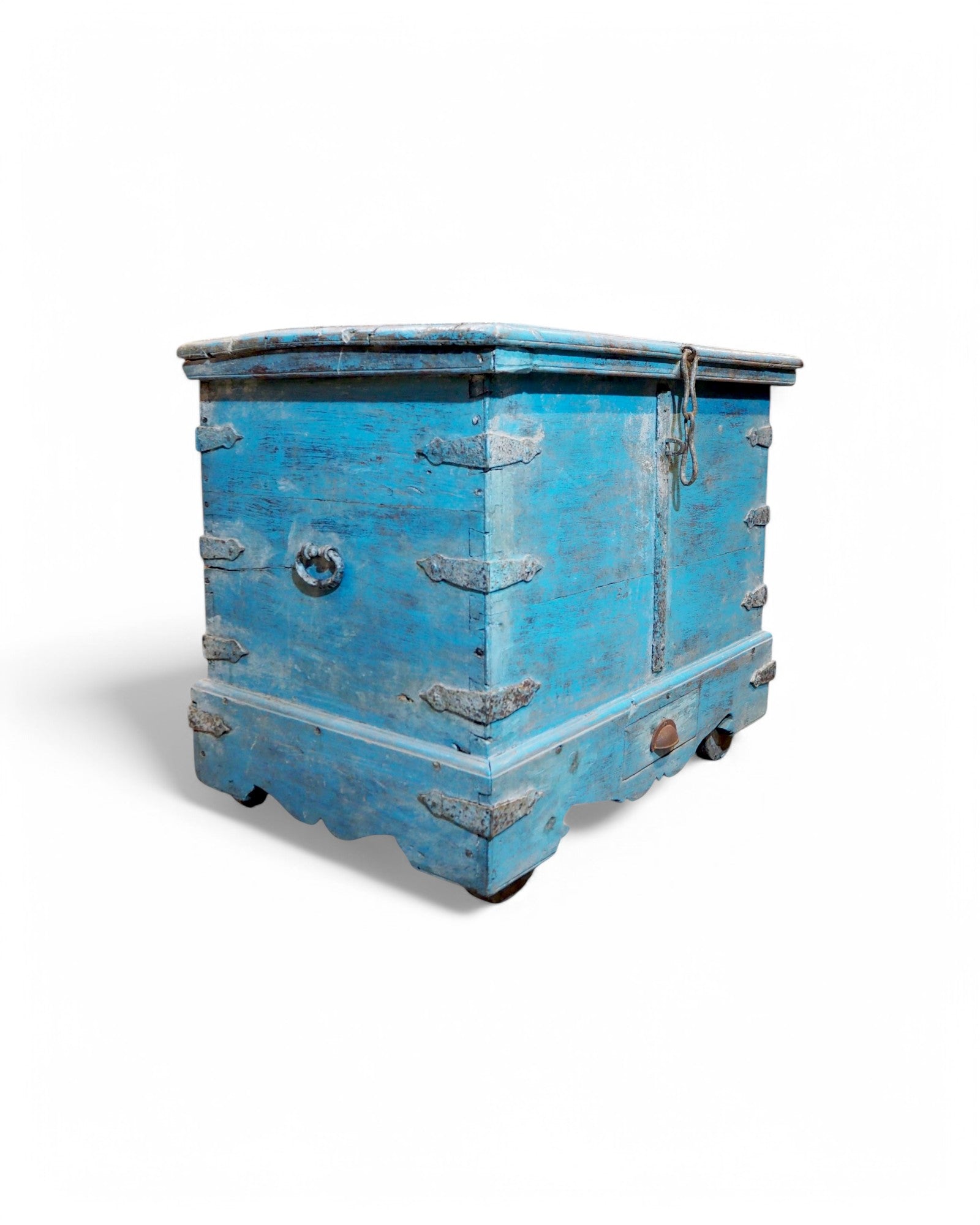 1940 Baby Blue Wooden Goa Storage Chest