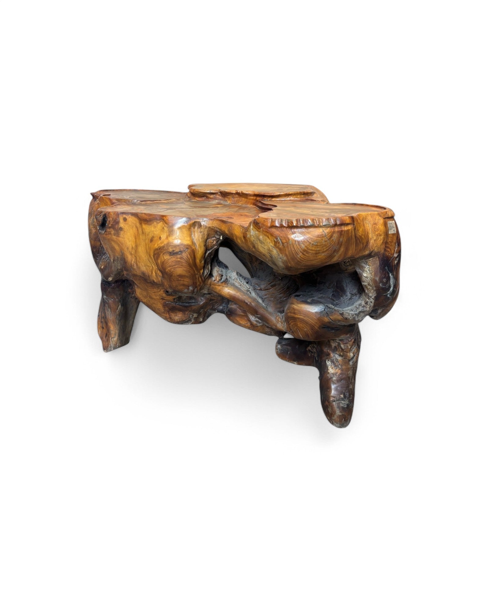 Natural Wood Carved Zhang Tea Table Station