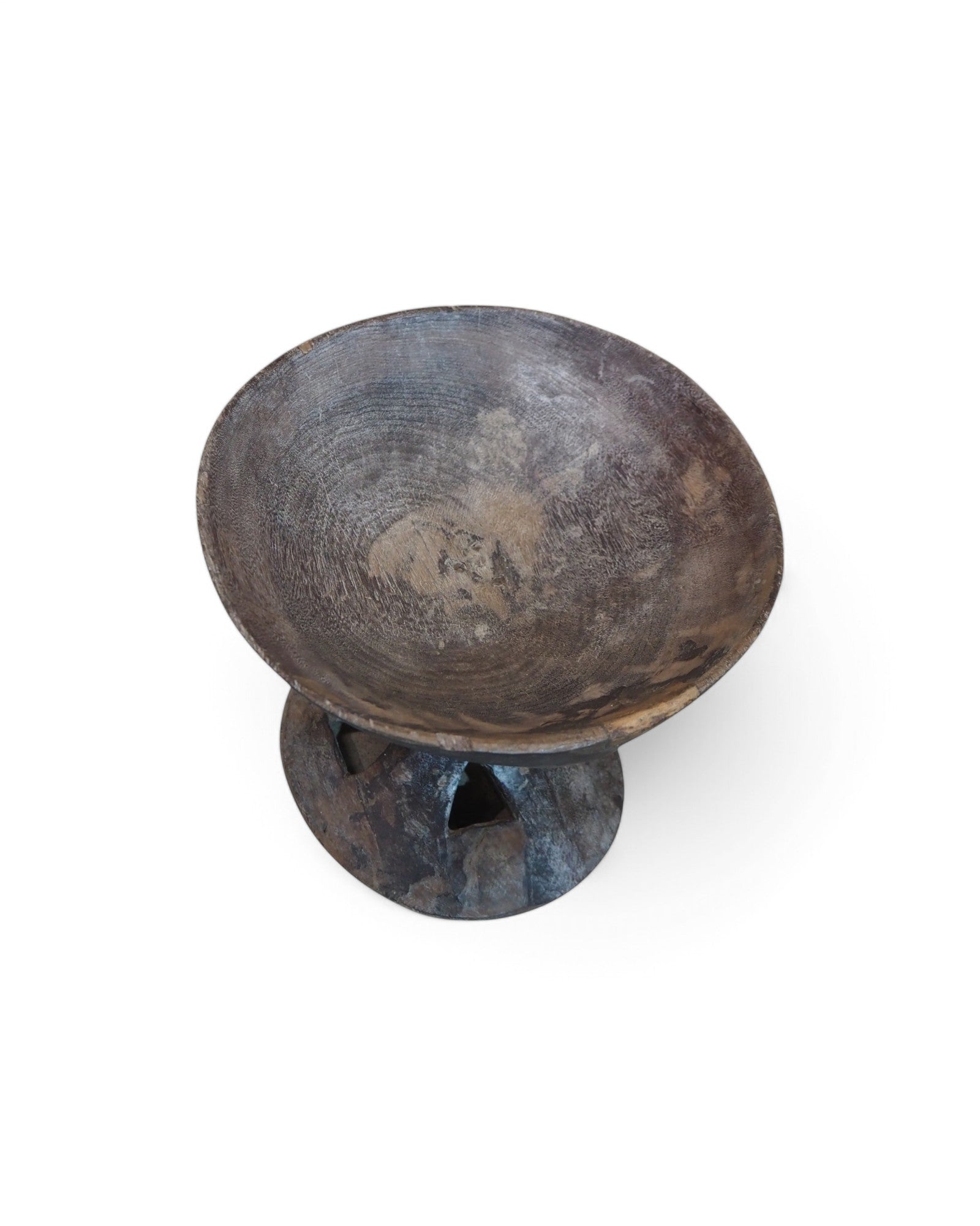 Nagaland Wooden L Pedestal Fruit Plate 1920s