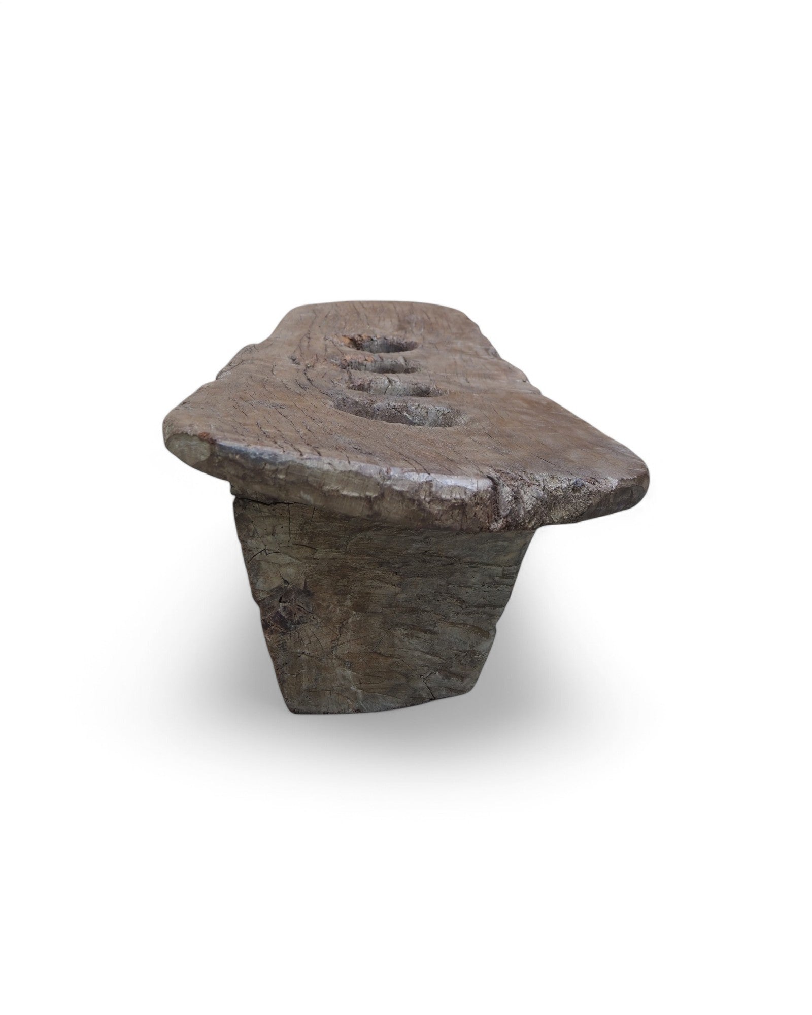 Antique Indian Wooden Rice Grinder 1920s