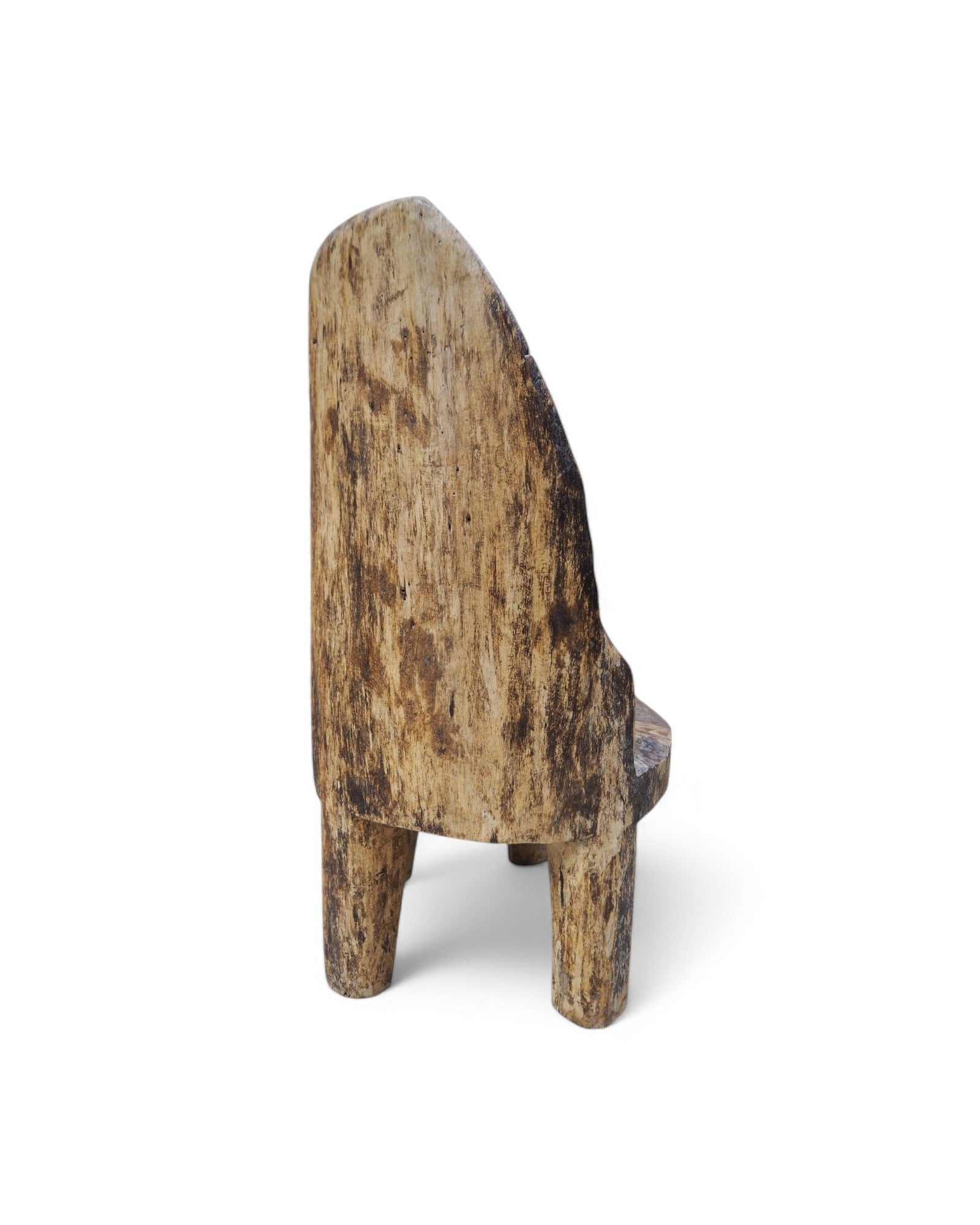 1900s Tribal Hand Carved Low Ornate Chair