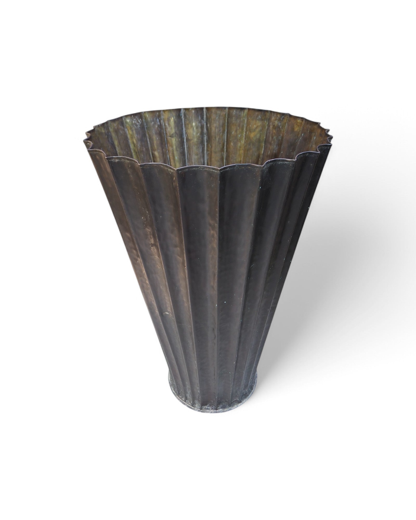 Gujarat Tall Brutalist Brass Cupcake Pot