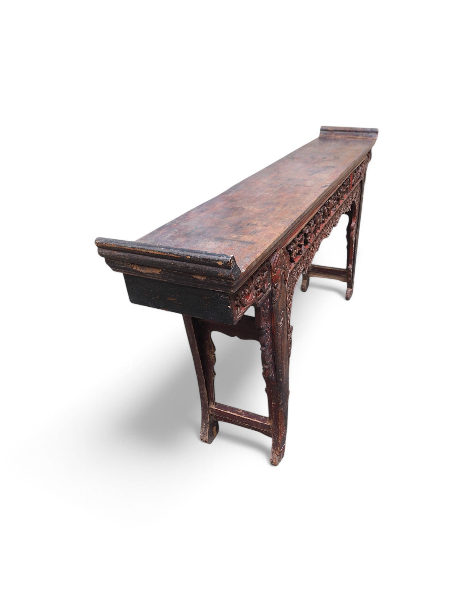 Fujian Red & Black Trim Emperor Mid Qing Ornate Console - Surround Living - 3