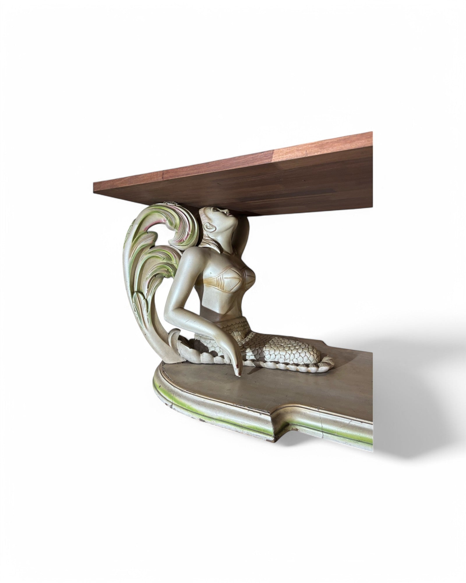 1920s Mermaid Pearl Antique Dining Table Set - 1 Table 8 Dining Chairs