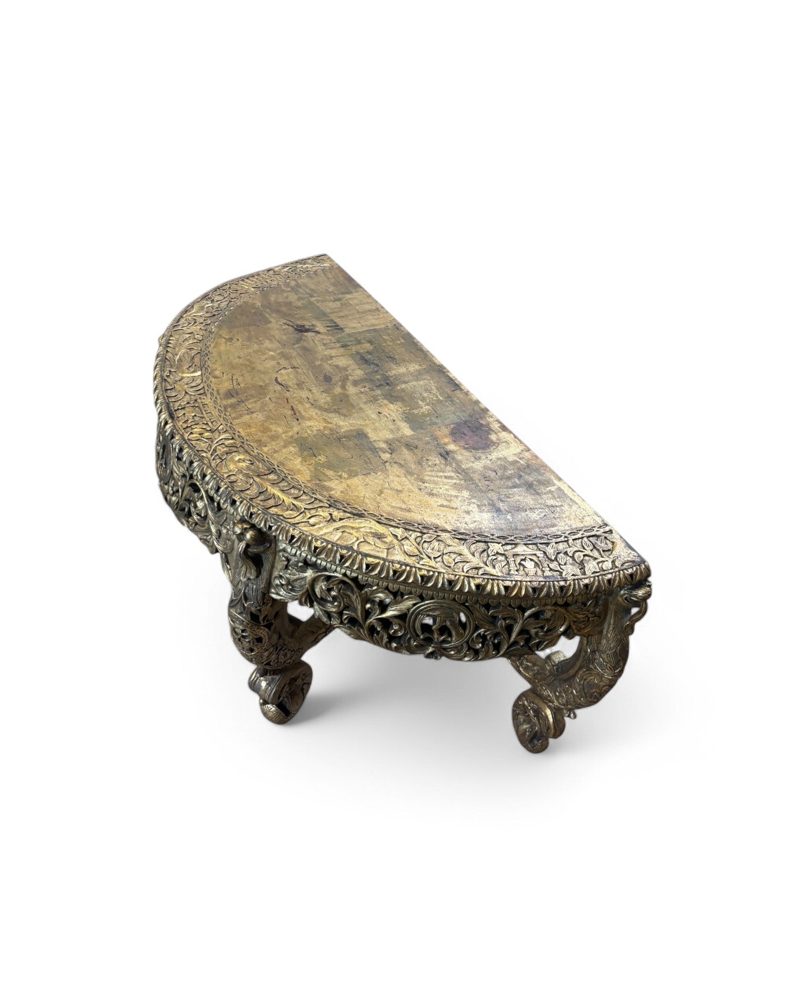 Golden Leaf Royal Regency Carved Teak Console