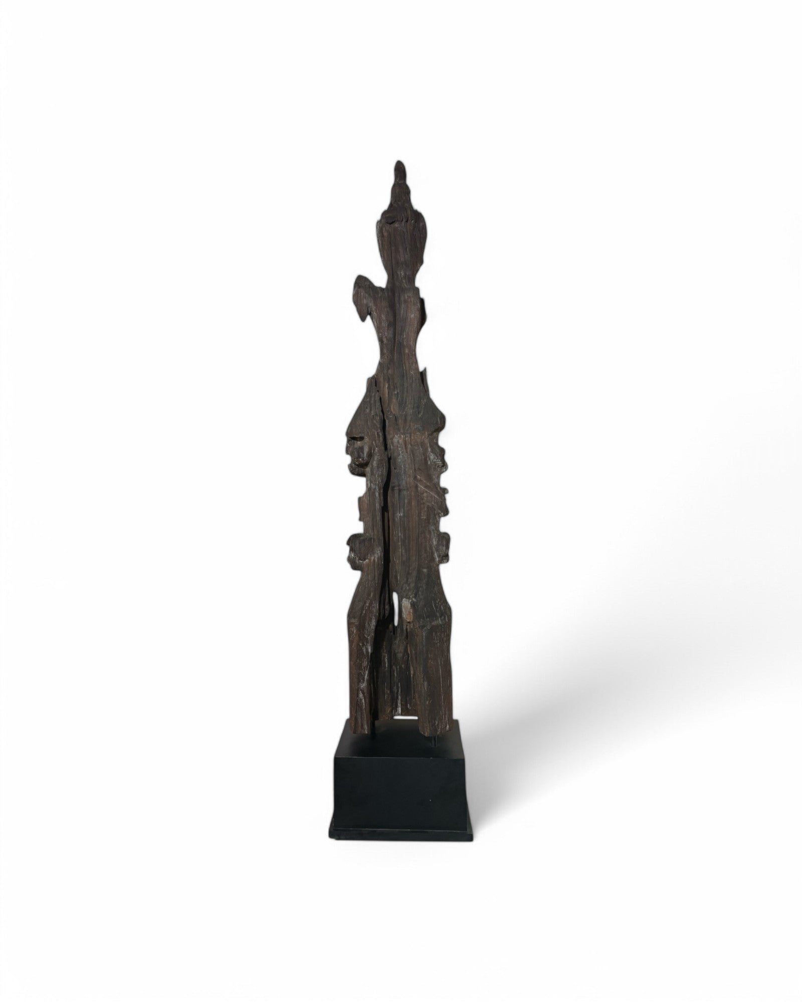 Life-Size Ancient Burmese Angel Wood Carving Sculpture, Retrieved from a Cave