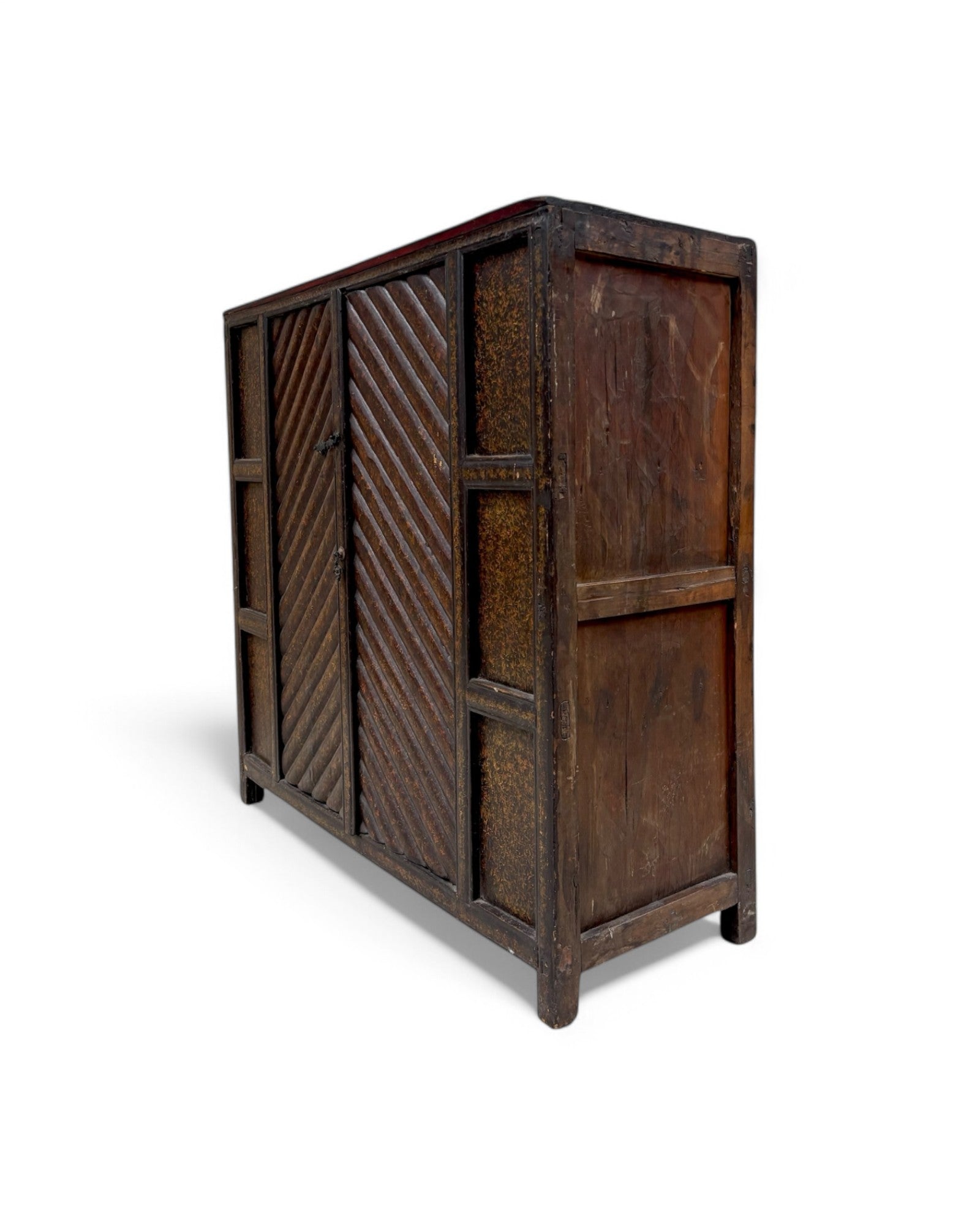 Tibetan Autumn Forest Brush Textured Antique Buffet