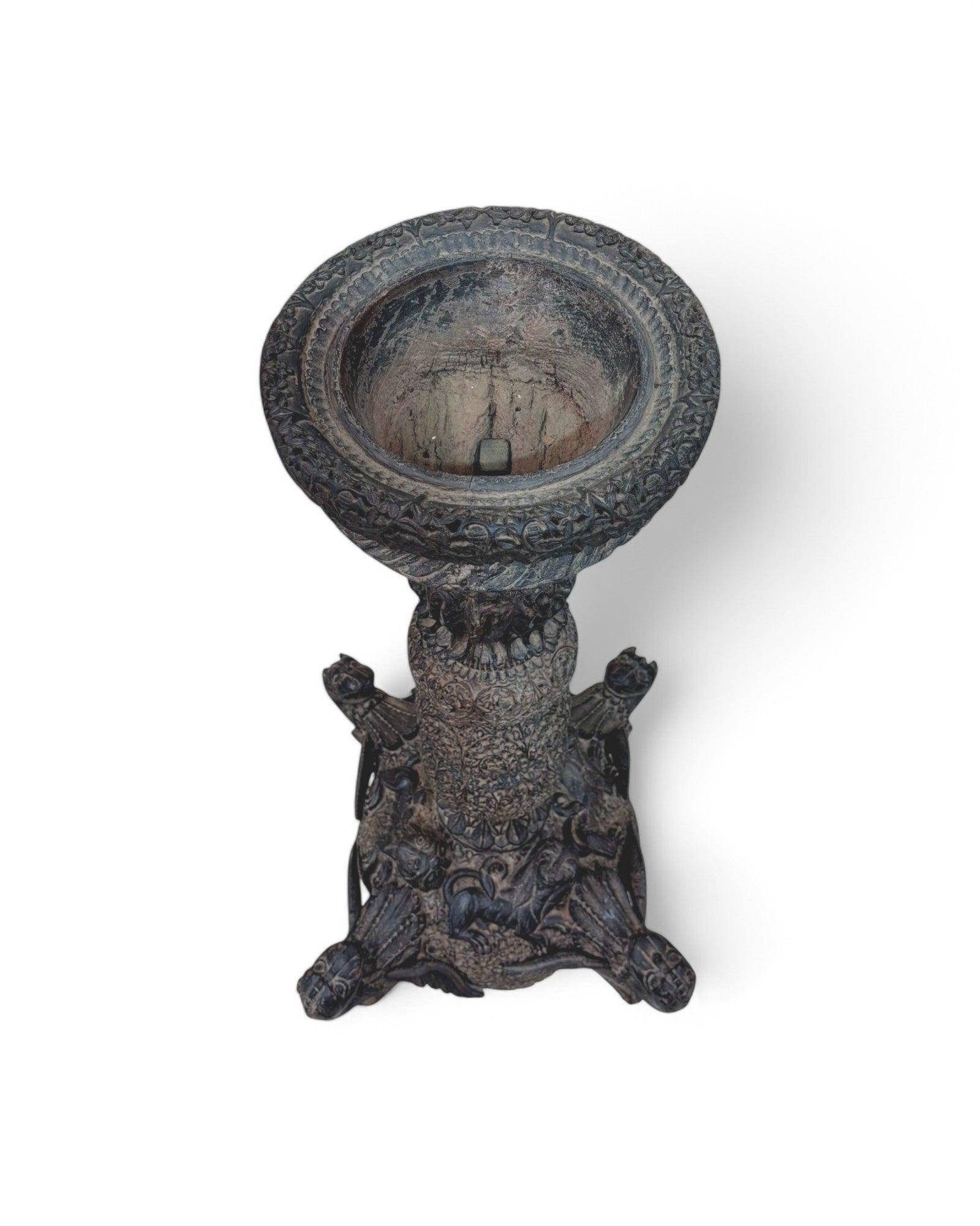 Anglo-Indian Craved Blackwood Planter Stand