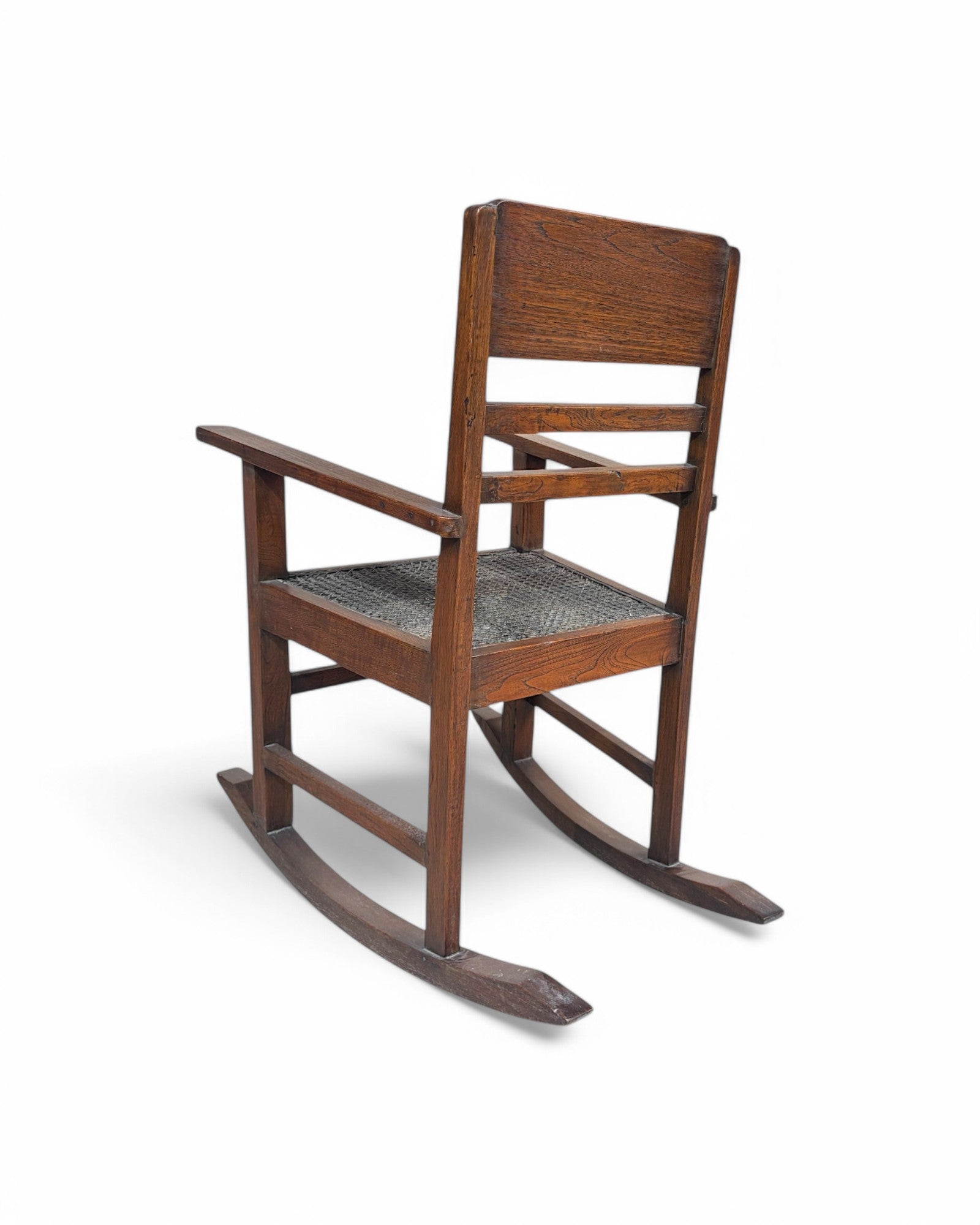 Teak Caned Burmese Rocking Chair