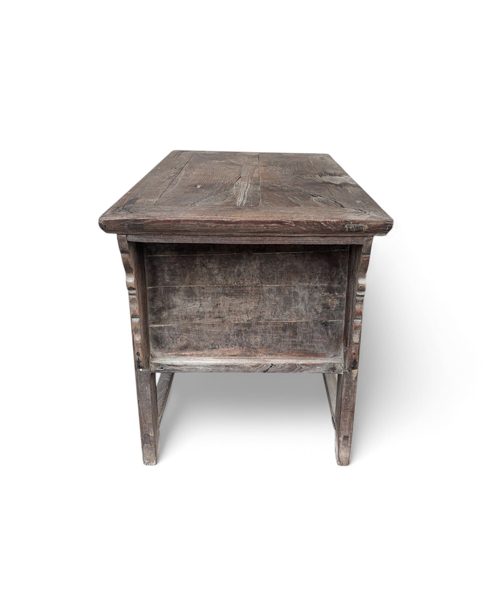 Antique Shanxi Carved Rustic Elm Temple Sideboard