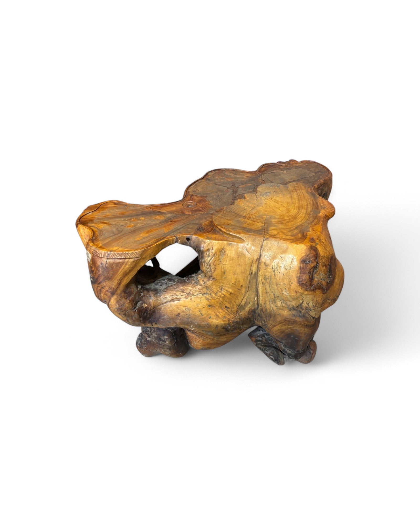 Natural Wood Carved Zhang Tea Table Station