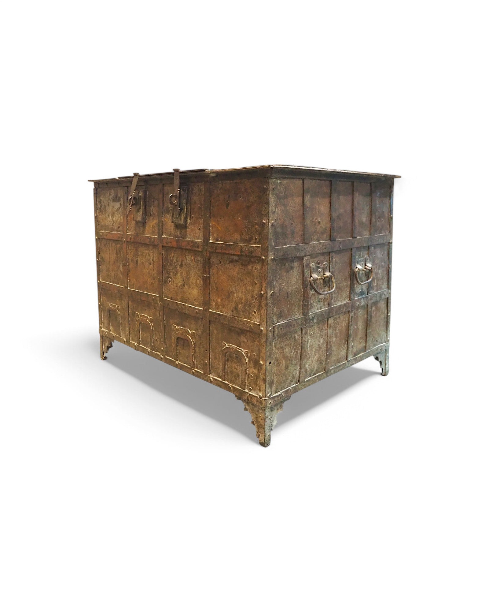 Gujarat Iron Plated Pitara Storage Chest 1980s