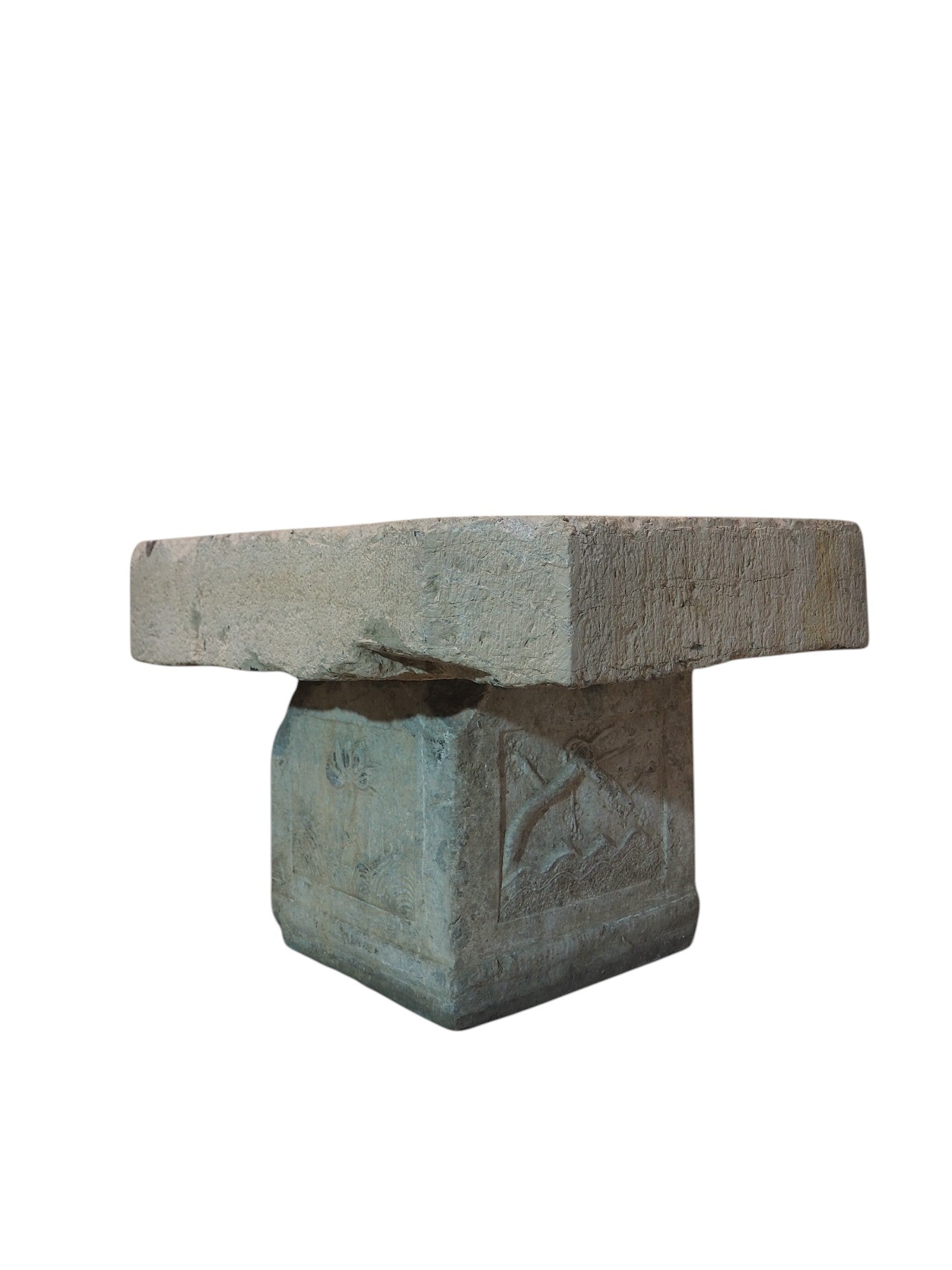 1750s Limestone Rectangular Shanxi Brutalist Cube Table