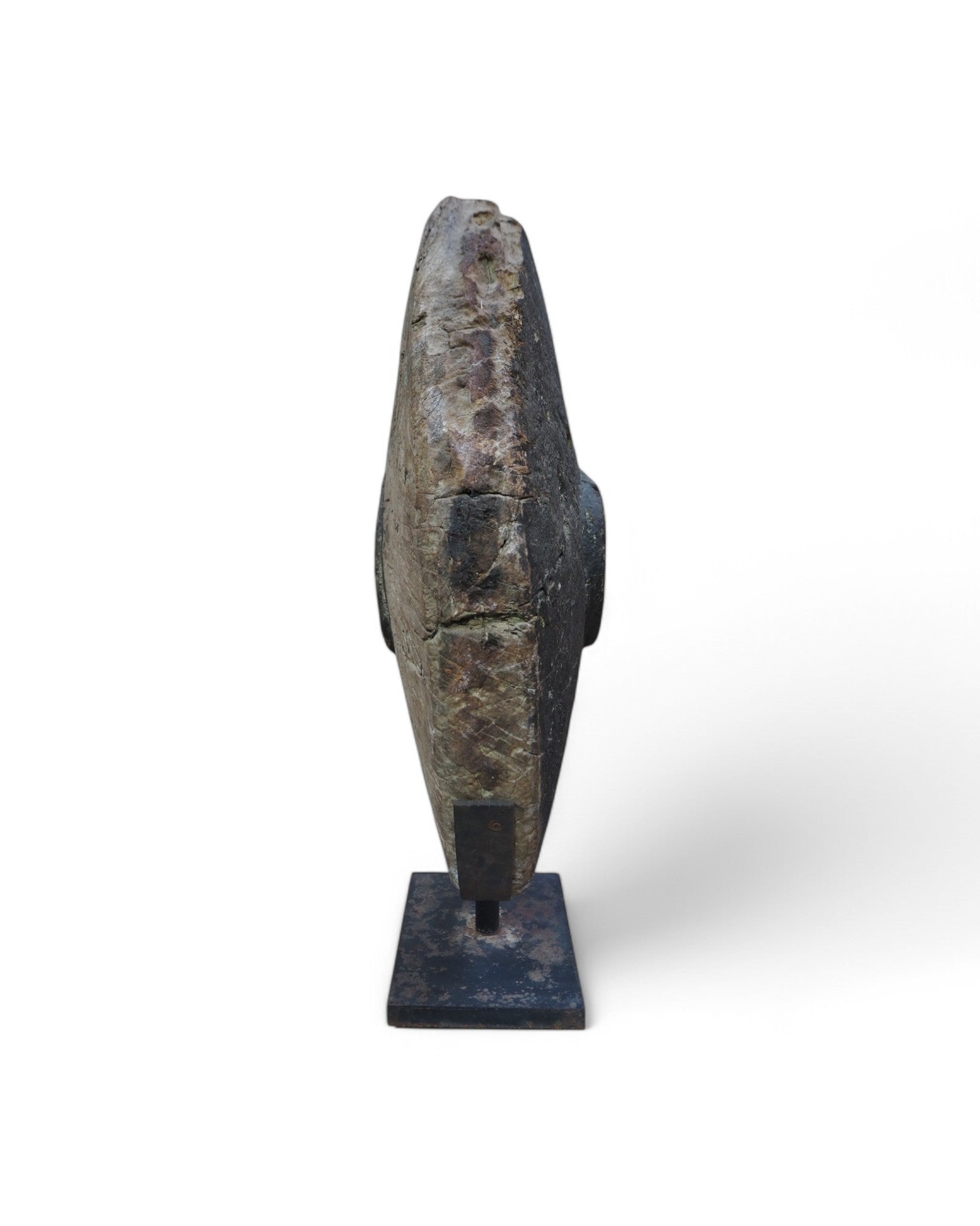 Indian Wooden Pulley Wheel Ornament Black Paint 1950s