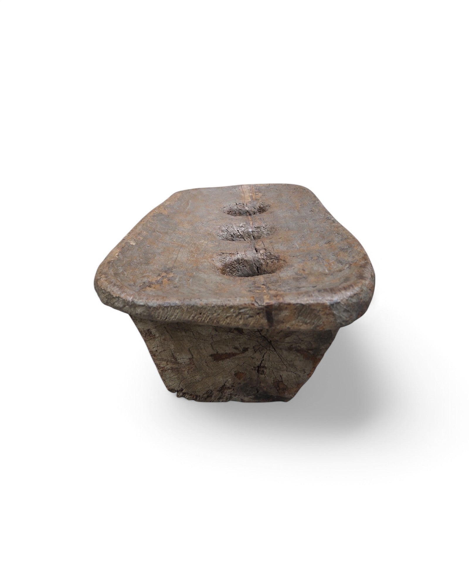 Antique Indian Wooden Rice Grinder 1920s