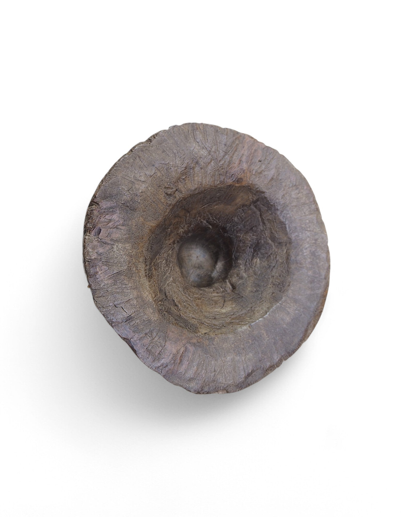 1920s Round Sectioned Indian Wooden Mortar