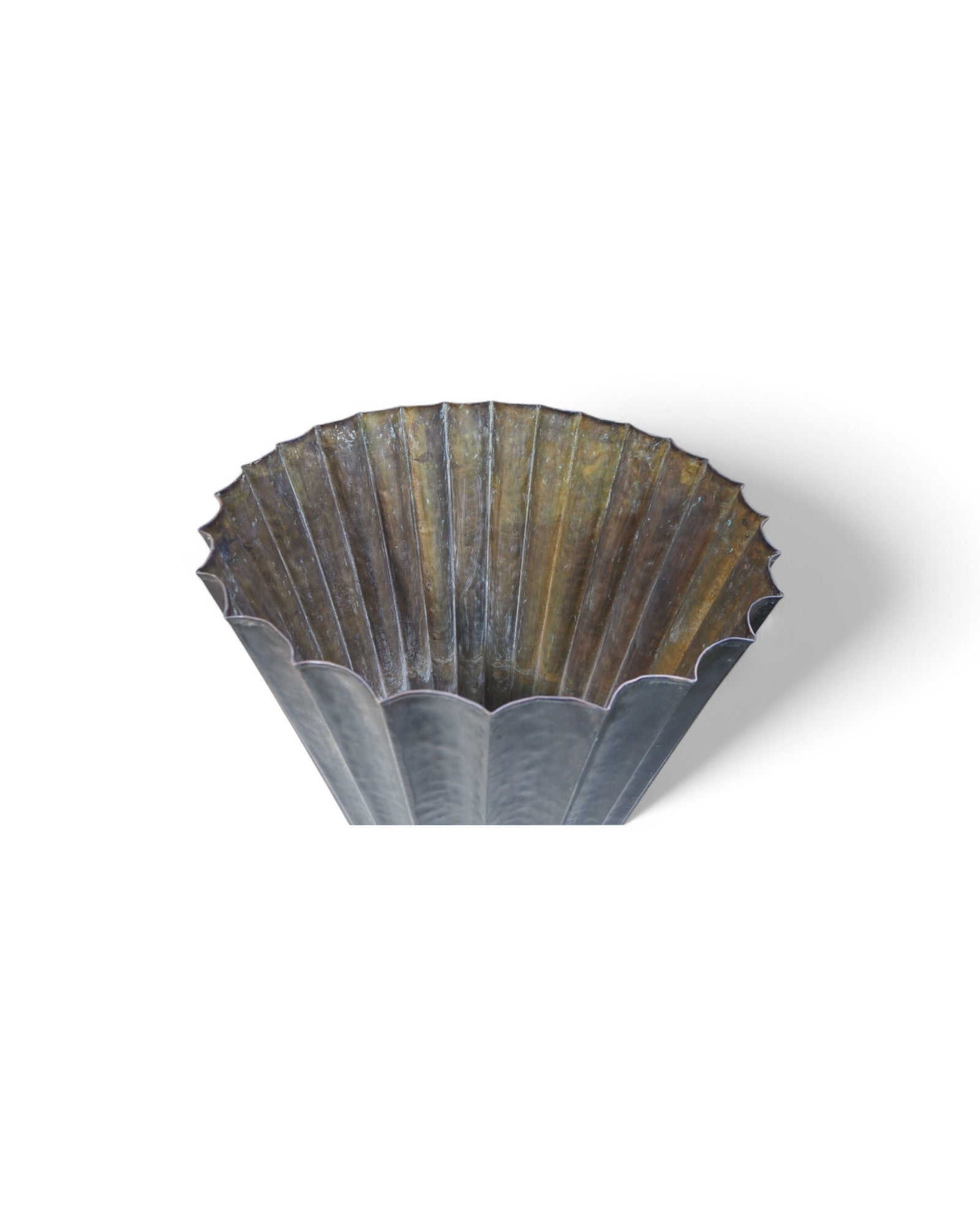 Gujarat Tall Brutalist Brass Cupcake Pot